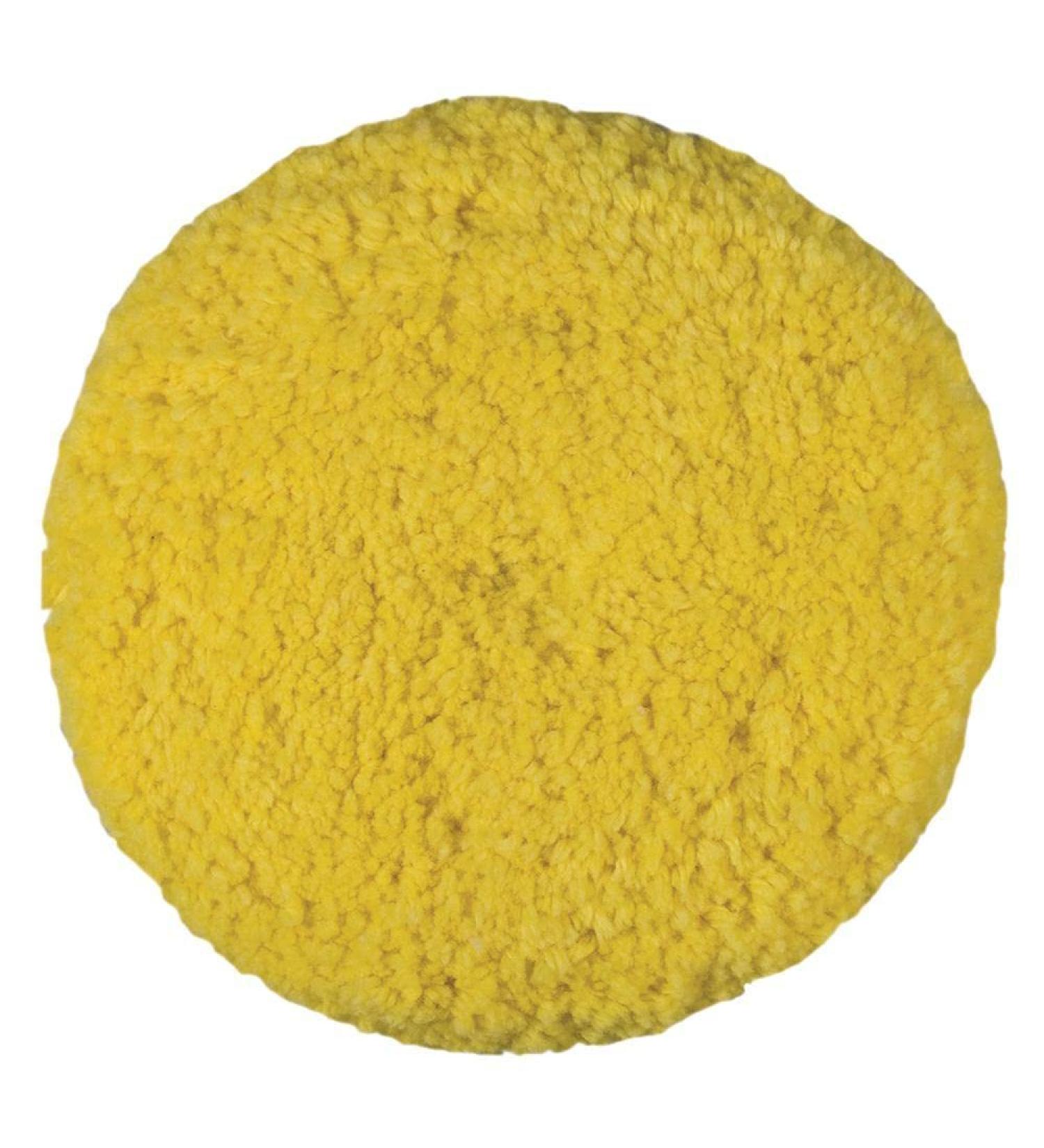 Presta Yellow Blended Wool Cutting Pad - 9 Single-Sided Hook & Loop / 1.5 Thick Wool Pile / Removes 2000 Grit and Lighter Sanding Scratches (890142) Single Sided Pad