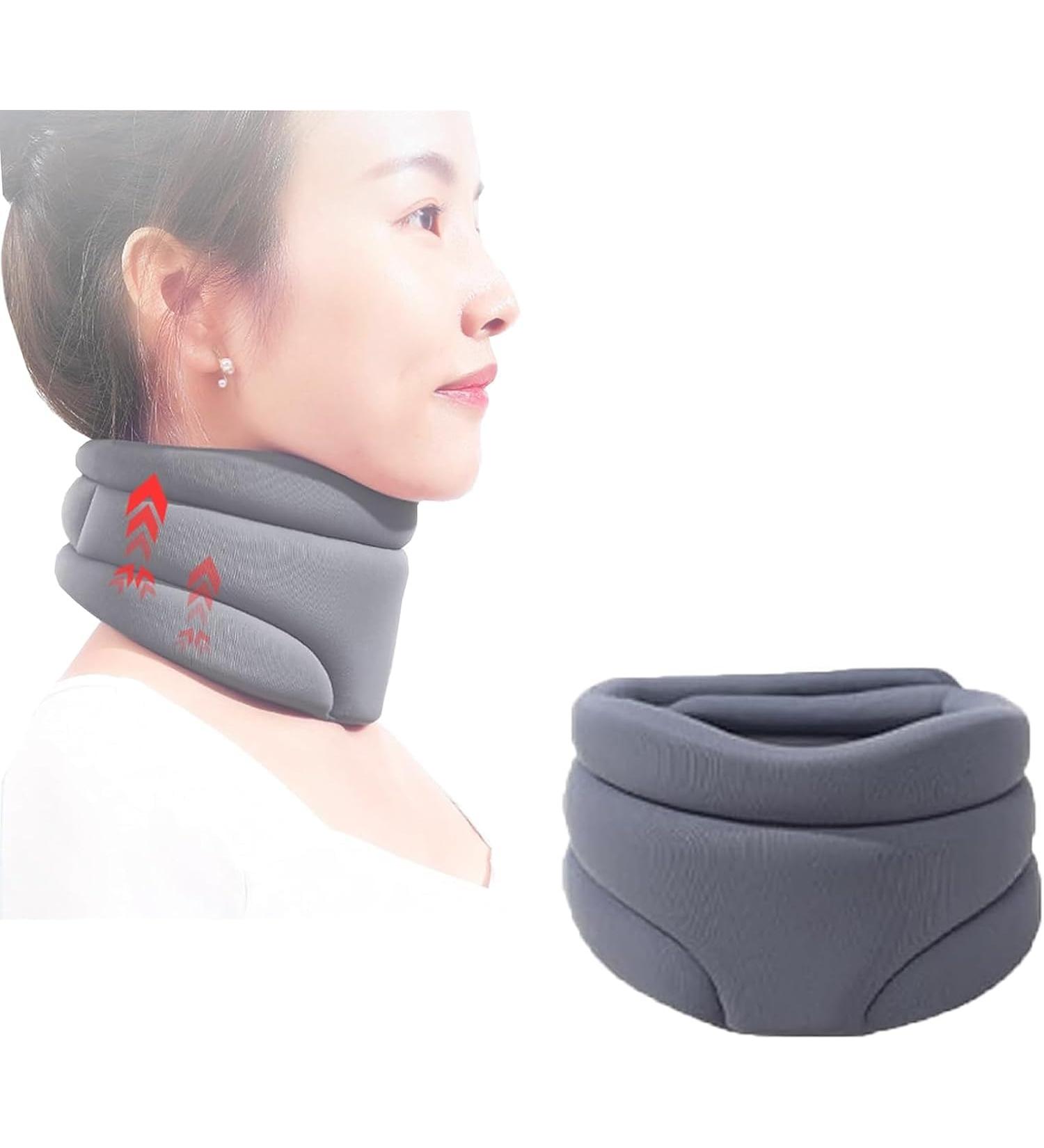 Cervicorrect Neck Brace by Healthy Lab Co | Soft Cervical Collar for Neck Pain & Snoring | Comfortable Support for Sleep (Gray) - Buy Online on GoSupps.com