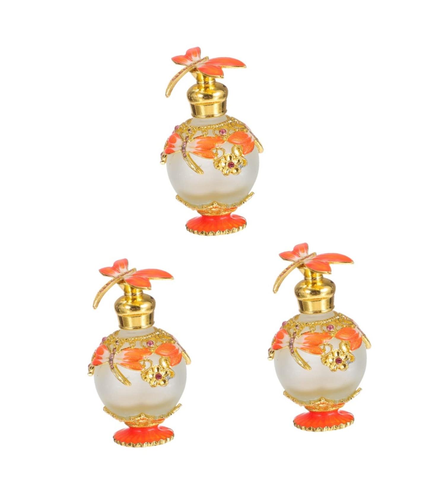 Beaupretty 3pcs Decorative Dragonfly Refillable Perfume Bottles - Travel-Friendly Arab Design Colored Stone 8x4x4cm - Fancy Makeup & Empty Bottles - Buy Online on GoSupps.com