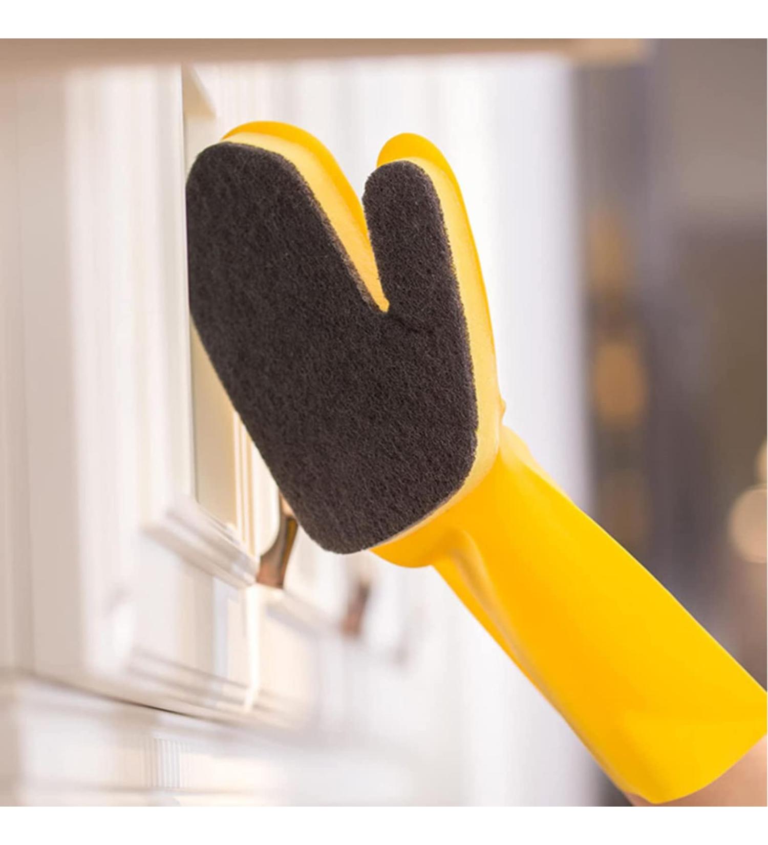Kitchen Gloves Cleaning Sponge Gloves Dish Wash Gloves High Friction Dish Gloves Sponge Palm Pads Black - Buy Online on GoSupps.com
