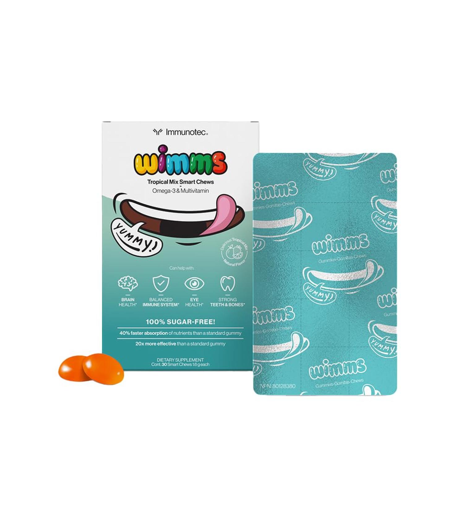 Immunotec Wimms Smart Chews: Brain-Boosting Omega-3 & Multivitamins for Kids - Buy Online on GoSupps.com