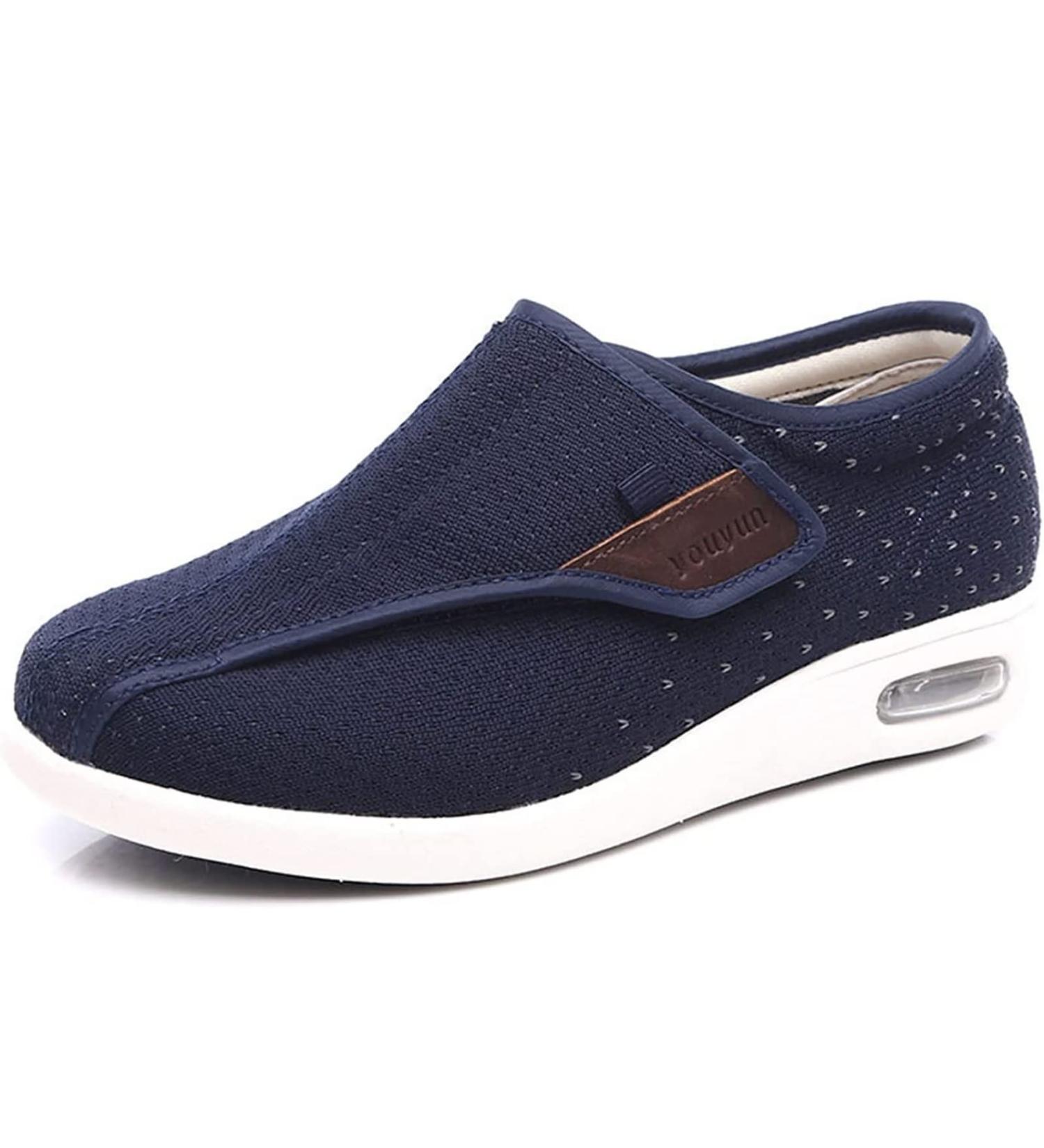 LLDDP Men's Diabetic Shoes Wide Width Adjustable Closure Lightweight Breathable Swollen Feet Walking Edema Sneakers - Blue - Size 8 - Buy Online on GoSupps.com