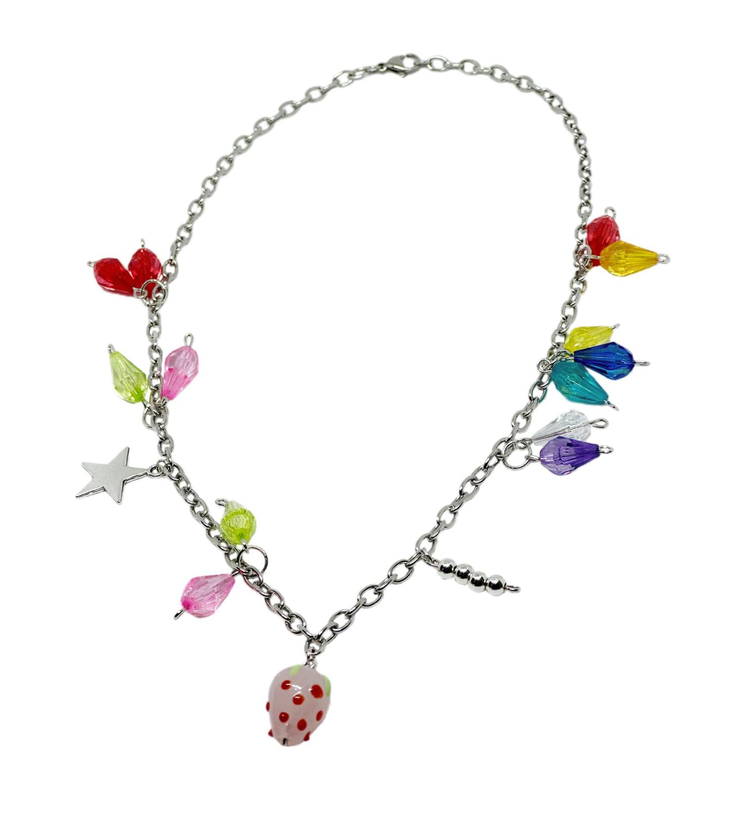 Oralgo Cool Girl Necklace - Trendy Punk Tassel Choker with Irregular Pearls & Colorful Design | Versatile Fashion Accessory - Buy Online on GoSupps.com