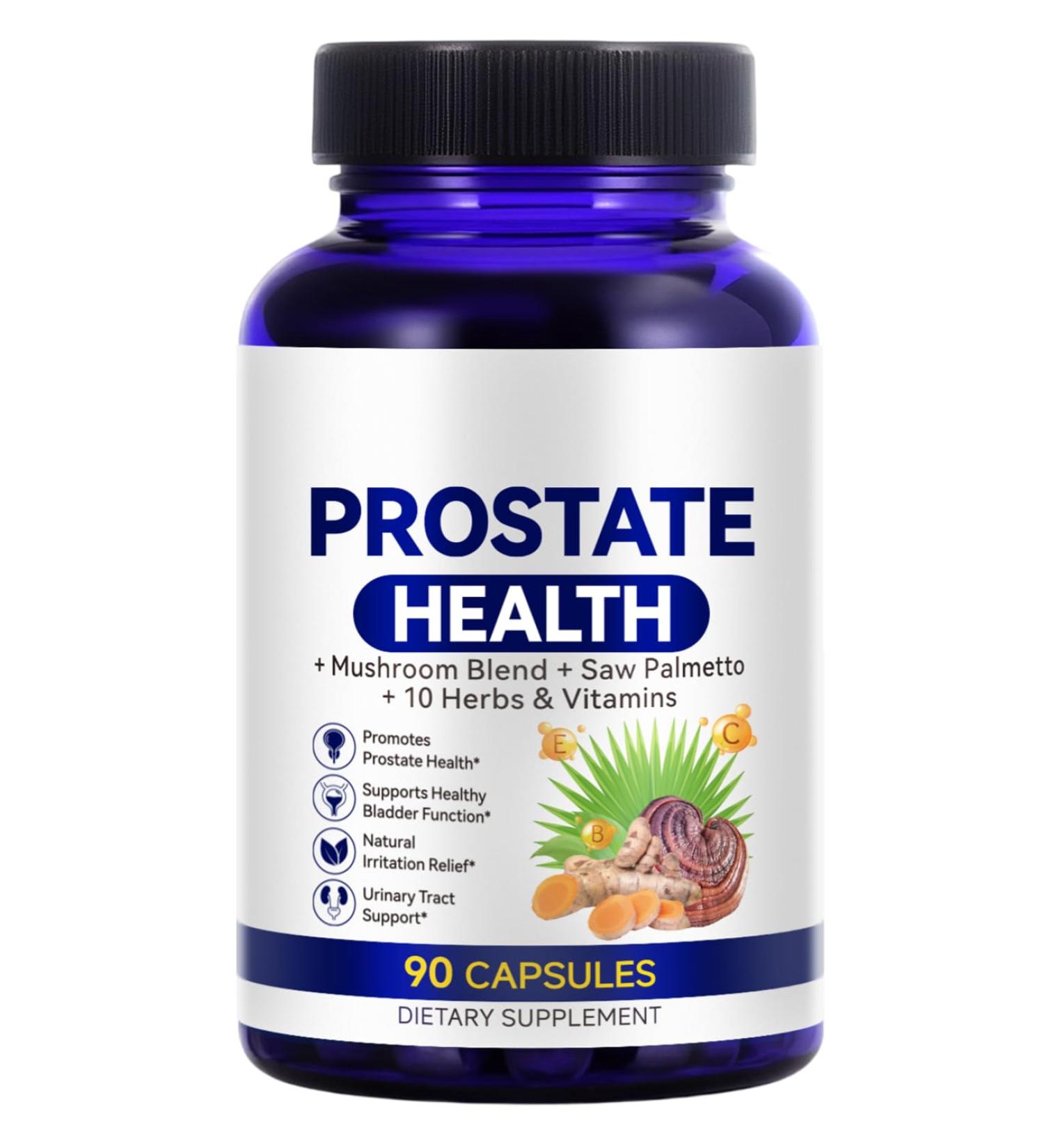 Ocnisdns Prostate Health Supplement for Men 90 Capsules Supports Prostate Bladder & Urinary Tract Function Saw Palmetto Mushroom Blend & 10 Herbs + Vitamins Vegan Non-GMO Gluten-Free - Buy Online on GoSupps.com
