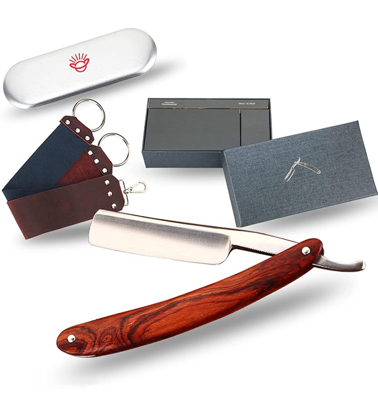 Premium Barber Razor for Straight Shave | Sharply Ground Blade & Men's Grooming Gift Set - Buy Online on GoSupps.com