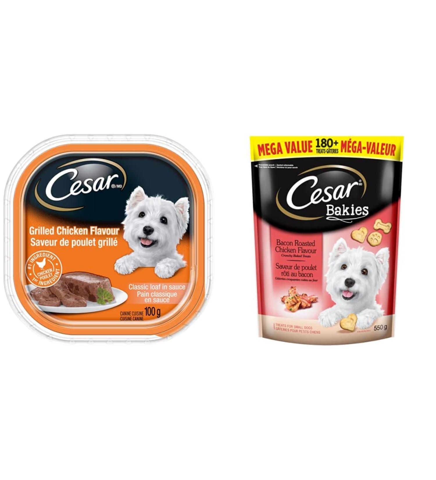 CESAR Adult Wet Dog Food Classic Loaf + CESAR Bakies Treats Adult Crunchy Small Dog Treats - Buy Online on GoSupps.com