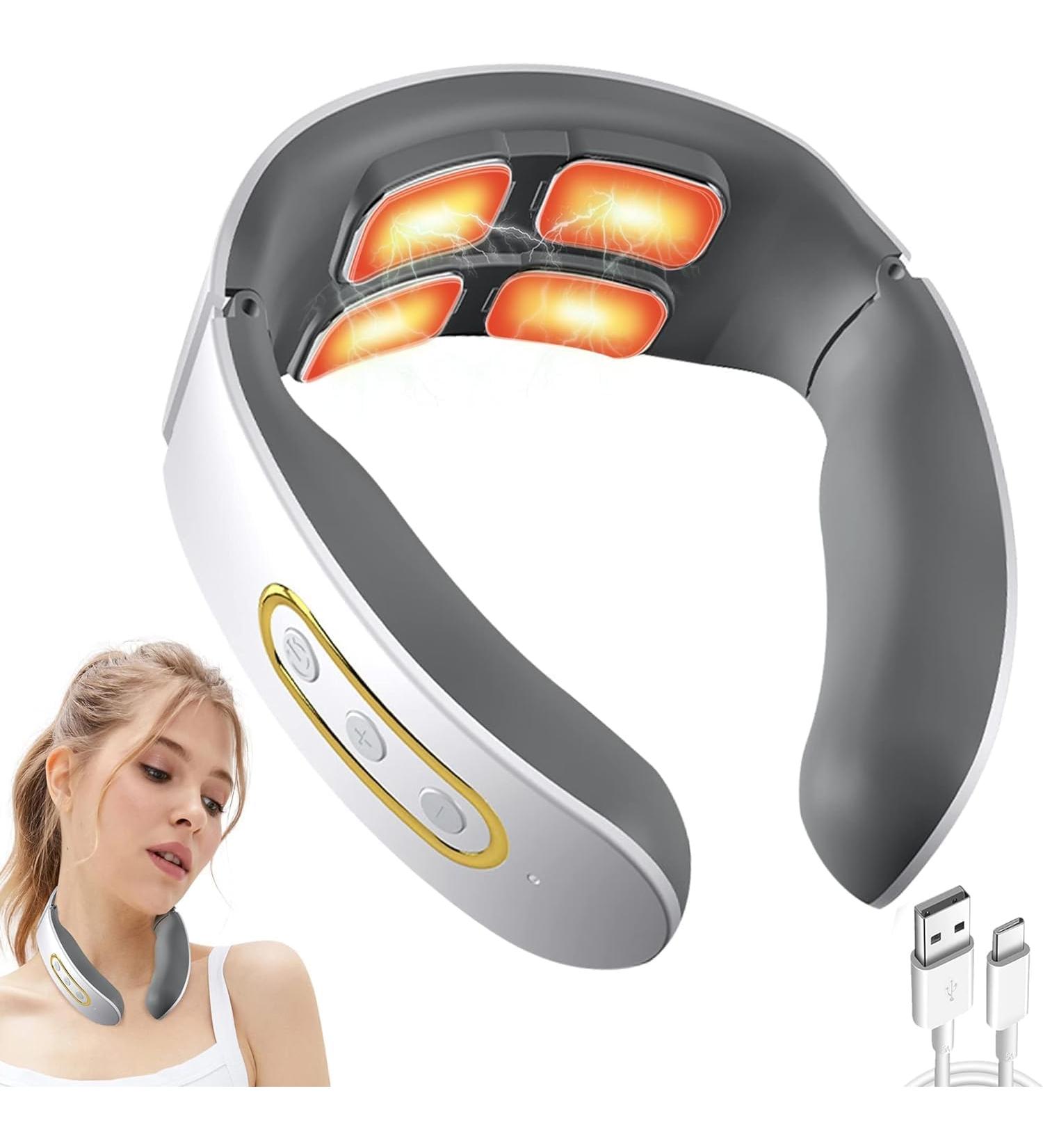Intelligent Portable Neck Massage Device with Heat | 6 Modes & 9 Intensity Levels for Pain Relief - Buy Online on GoSupps.com