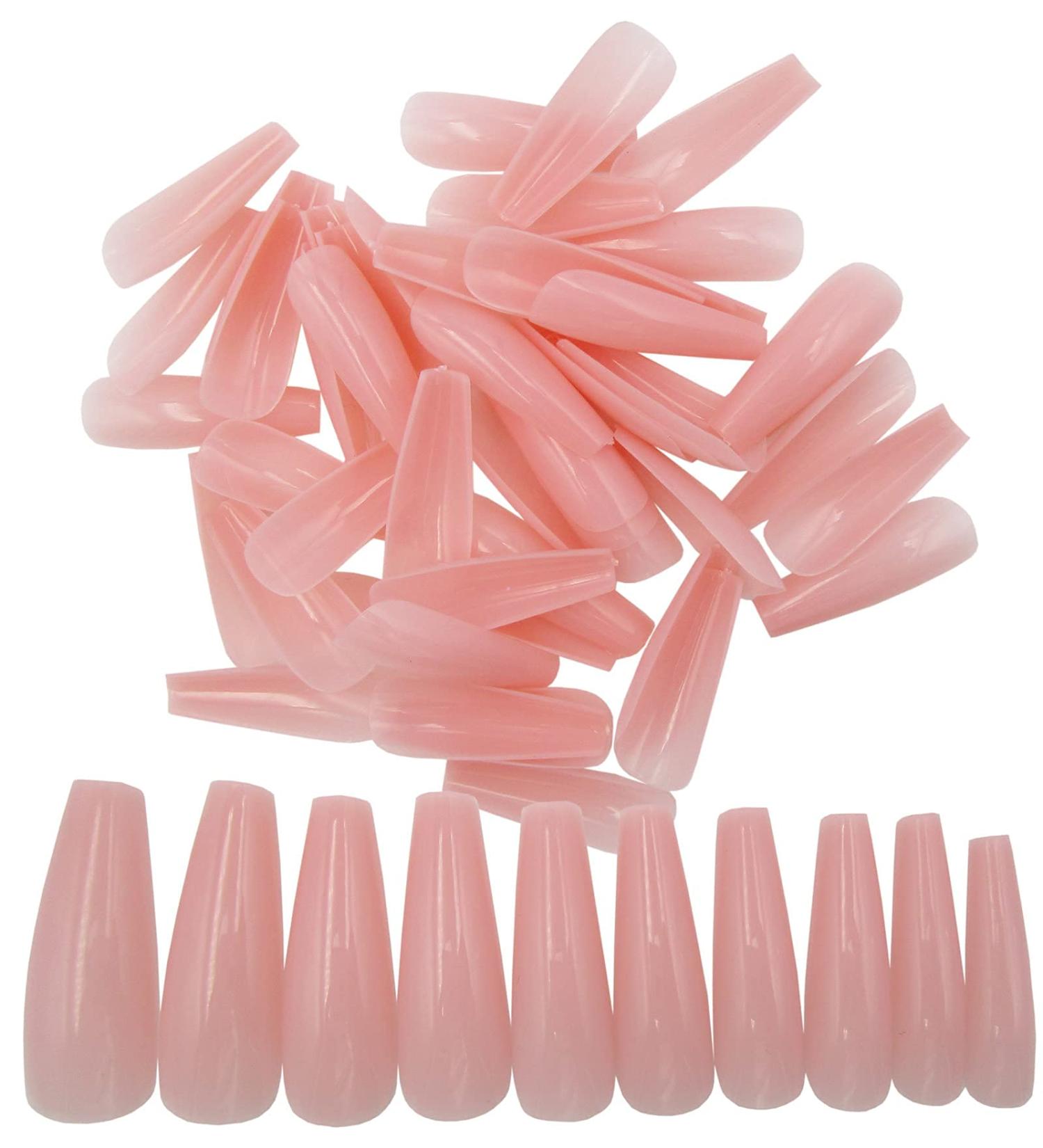 500pc Nude Pink Press on Coffin Nails - Acrylic Nail Art Tips for Women & Girls - Buy Online on GoSupps.com