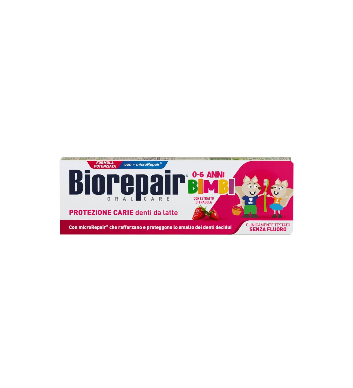 Biorepair childrens toothpaste 06 years Biorepair toothpaste for children without fluoride strawberry flavor anticaries for healthy gums 50 ml - Buy Online on GoSupps.com