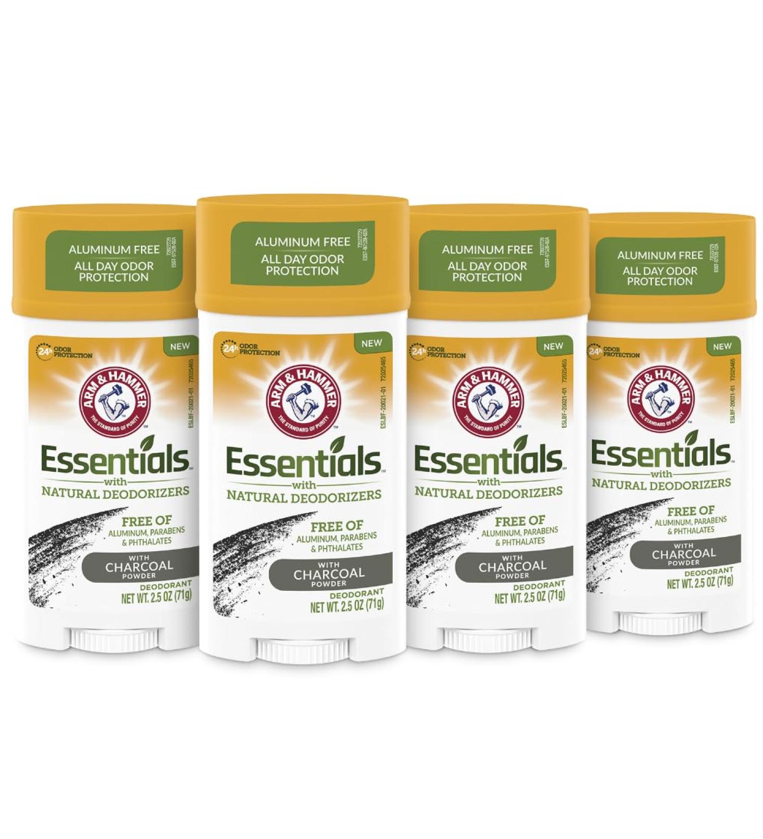 Arm & Hammer Essentials Charcoal Deodorant 4-Pack - Buy Online on GoSupps.com