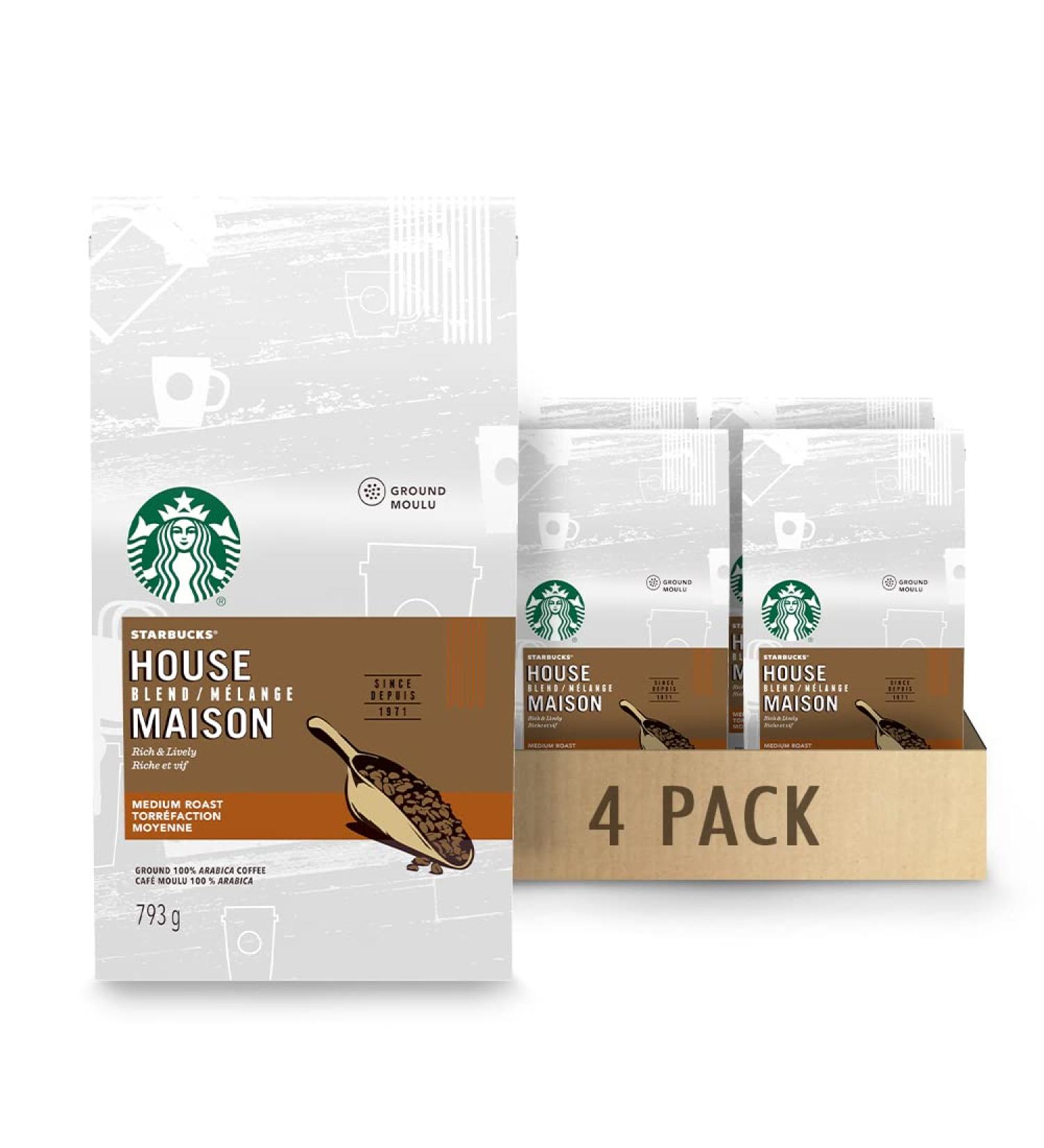 Starbucks Ground Coffee House Blend 793g Bag 4 Count - Buy Online on GoSupps.com