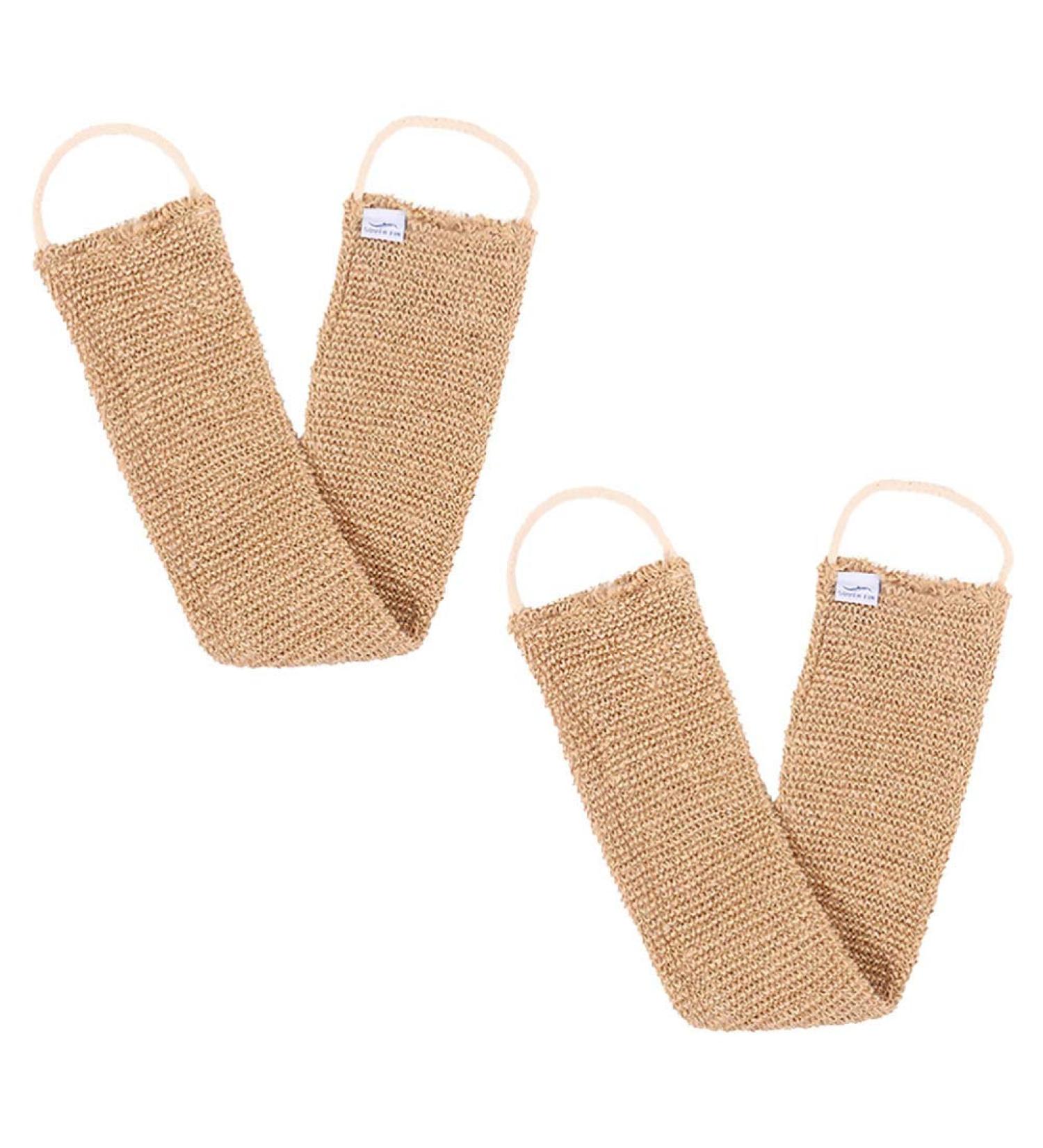 Lurrose 2pcs Ramie Jute Body Scrubber Belt - Exfoliating Back Scrubber for Bath Shower - Home Travel SPA Essential - Buy Online on GoSupps.com