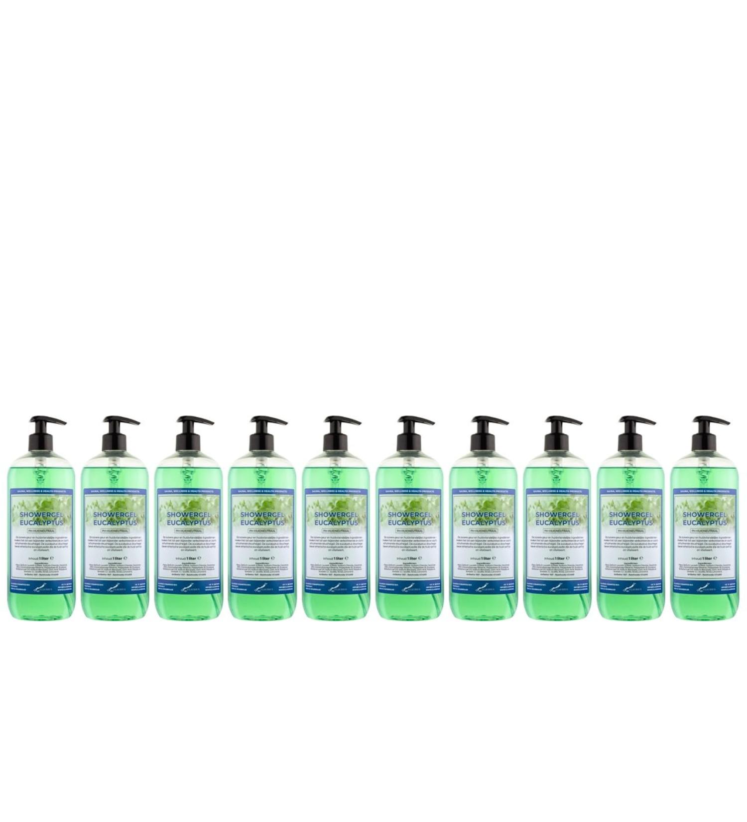 Claudius Showergel Eucalyptus 10 x 1 liter with 10 pumps transparent