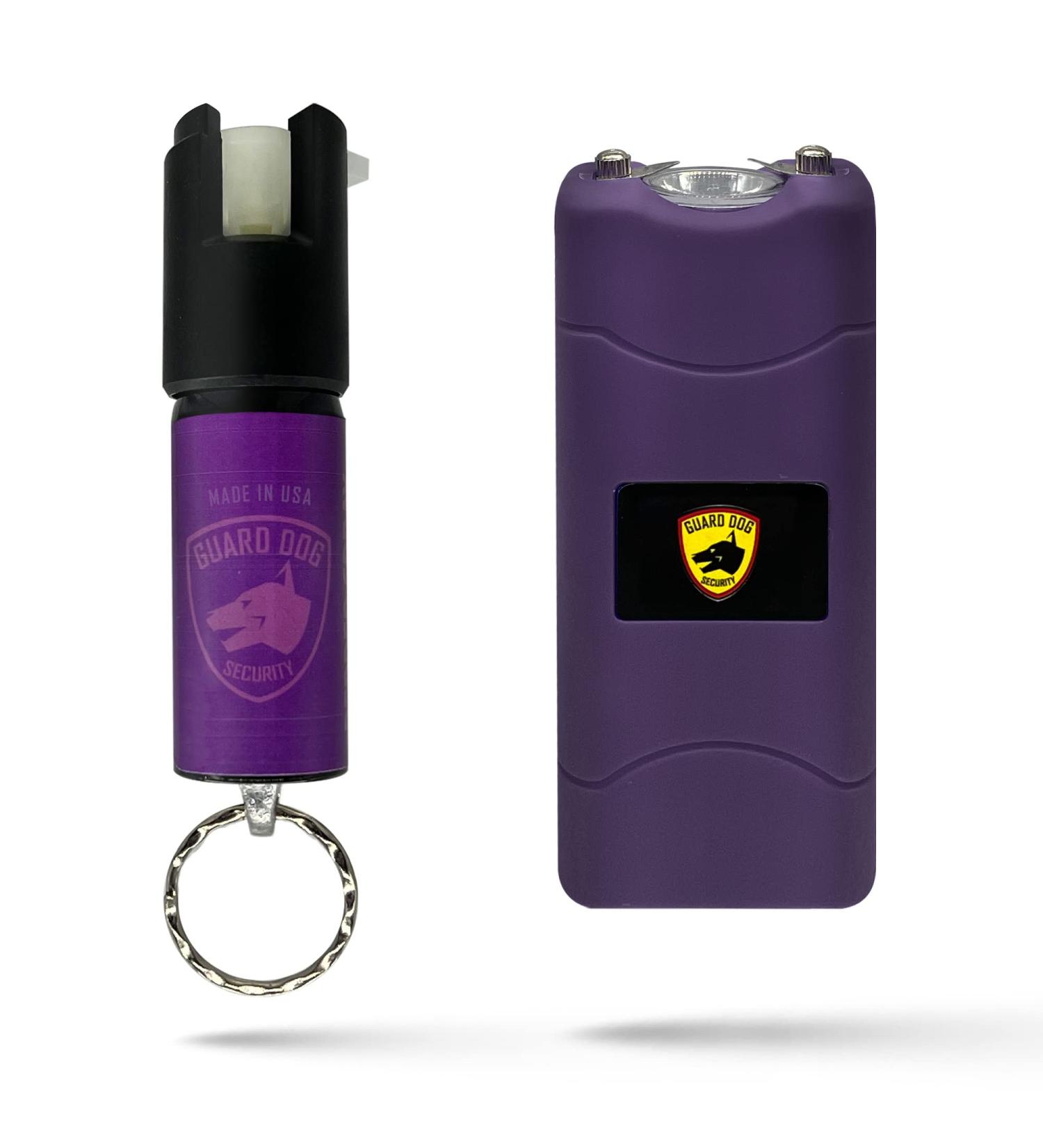 Guard Dog Pepper Spray Stun Gun Combo Pack - Self Defense Keychain Set, Personal Safety Devices for Women, Home Defense & Self Defense Kit Purple - Buy Online on GoSupps.com