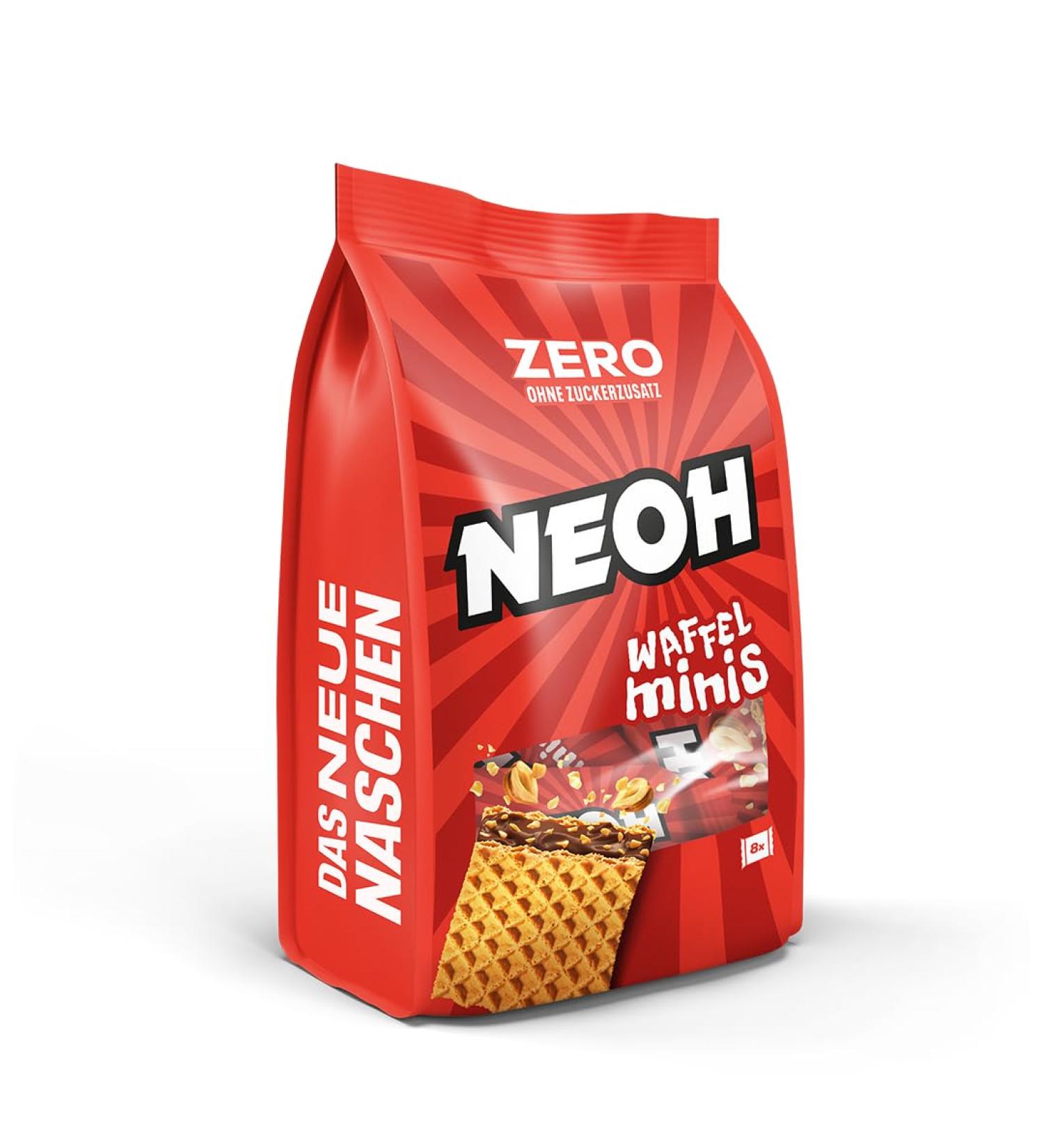 NEOH Low Carb Hazelnut Chocolate Waffles - No Added Sugar - 8x11g Crunchy Delight - Ideal Low-Carb Snack - Buy Online on GoSupps.com