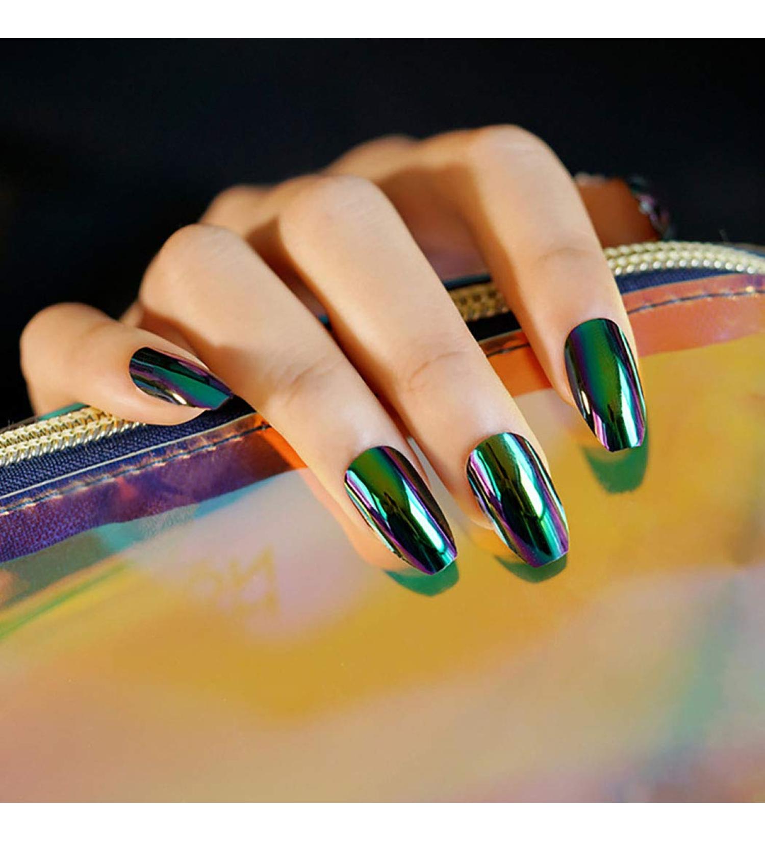 Sethexy Shiny Ballerina False Nails - Full Coverage Coffin Acrylic Nail Tips for Women & Girls - Discoloration Resistant - Buy Online on GoSupps.com