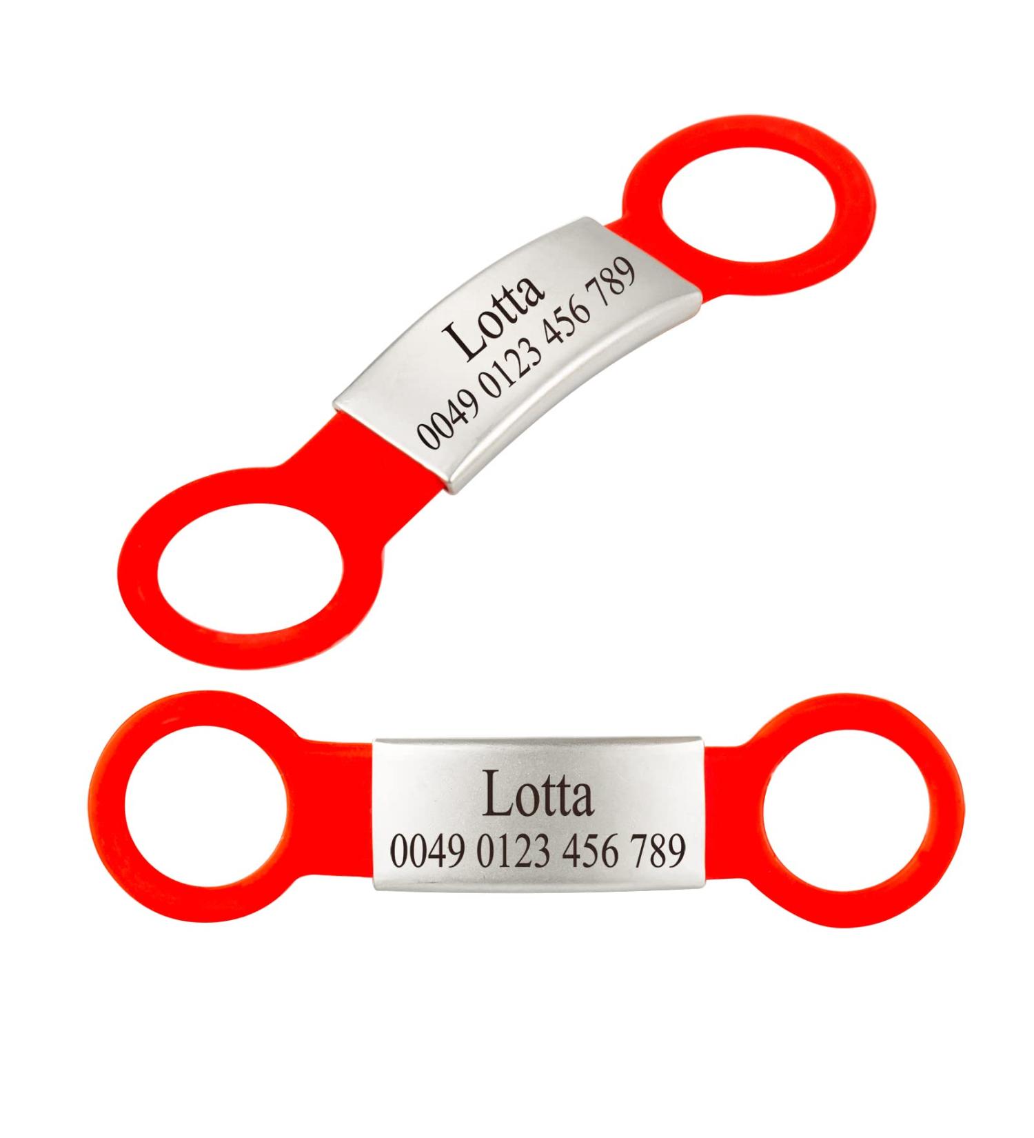 Personalized Silicone Dog ID Tags - Engraved Pet ID Branded Collars for Dogs & Cats - 2 Pack Red M - Buy Online on GoSupps.com