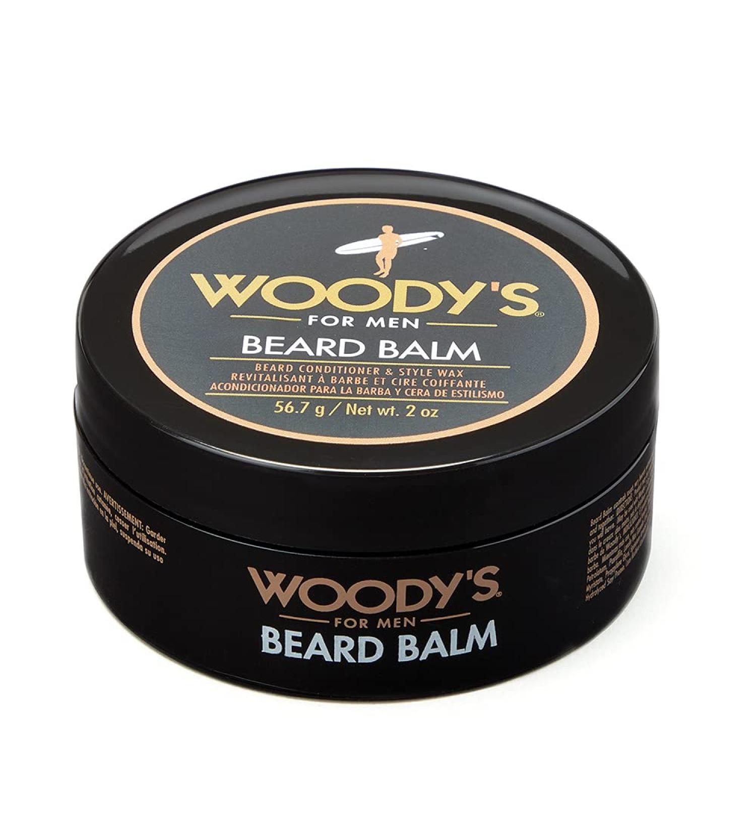 Woody's 2-in-1 Beard Balm & Conditioner - Coconut Oil Panthenol Beeswax - 2 Oz for Stylish Facial Hair - Buy Online on GoSupps.com