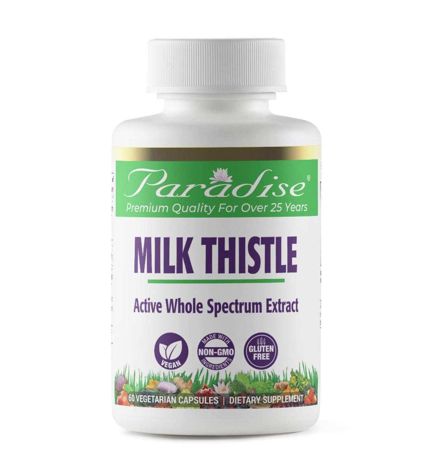 Paradise Herbs Milk Thistle 60 Vegetarian Capsules