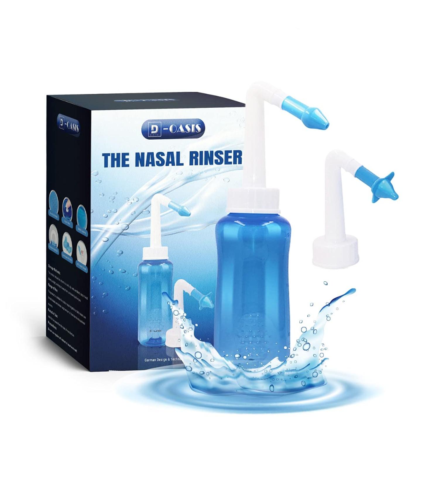Oasis Neti Pot Sinus Rinse Kit - 300ml Nasal Irrigation System for Allergy Relief in Adults & Kids - Buy Online on GoSupps.com