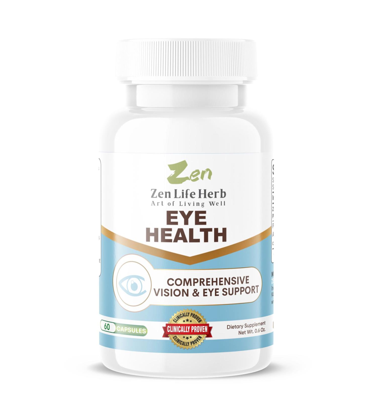 ZEN LIFE HERB Eye Health with Panax Notoginseng Astaxanthin Lutein and Zeaxanthin (60 Capsules) | GMP Certified - Buy Online on GoSupps.com