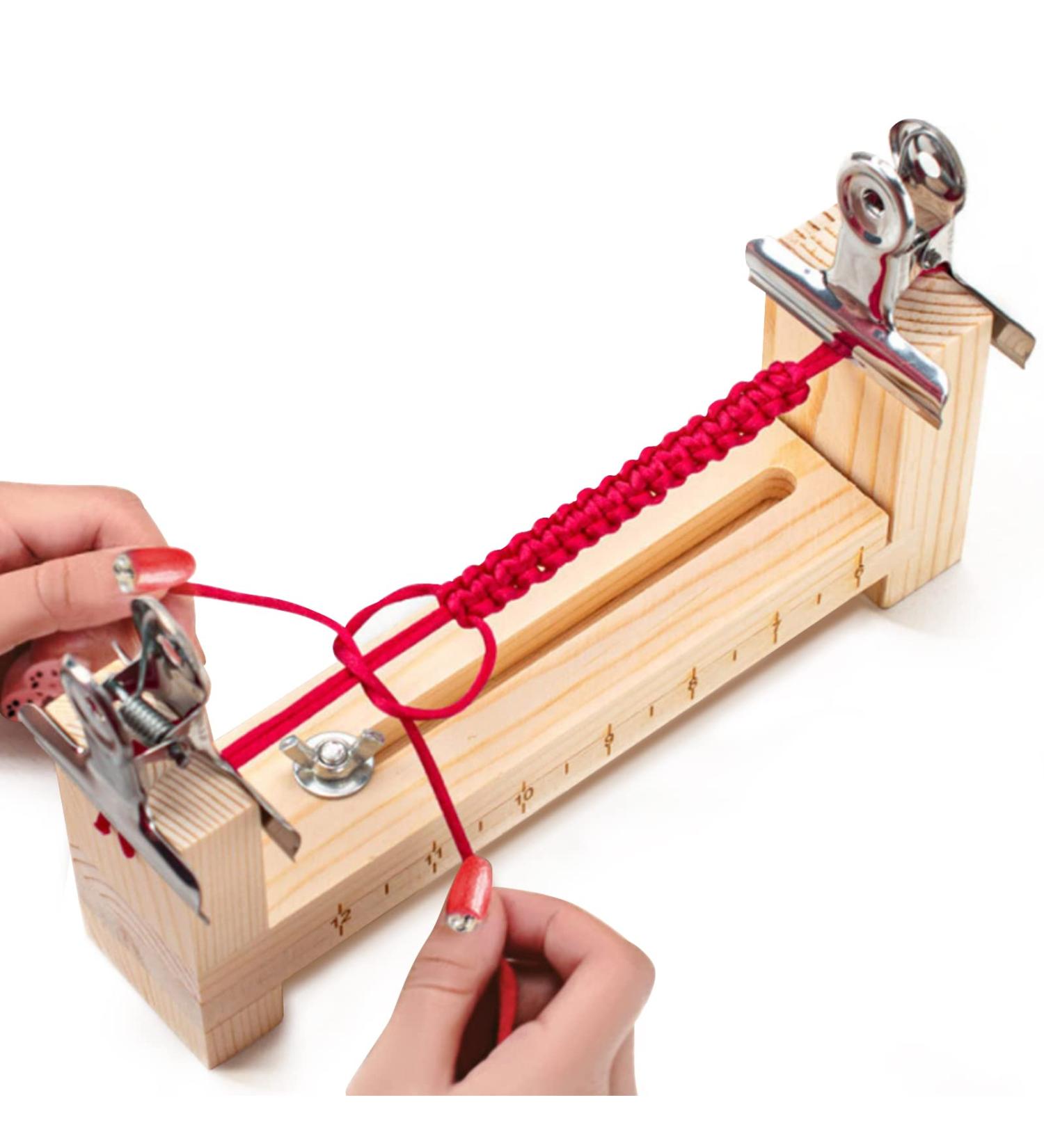 Cyrank Wooden Jig Bracelet Maker - Adjustable Paracord Bracelet Kit for DIY Wristband Knot Braiding - Buy Online on GoSupps.com