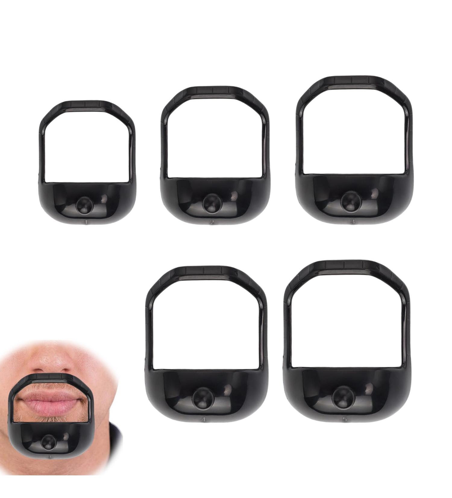 Finelycr 5-Piece Bart Schablon Set for Men | Contour Your Beard with 5 Sizes | Razor Aid Accessories for Perfect Goatees & Beards - Buy Online on GoSupps.com