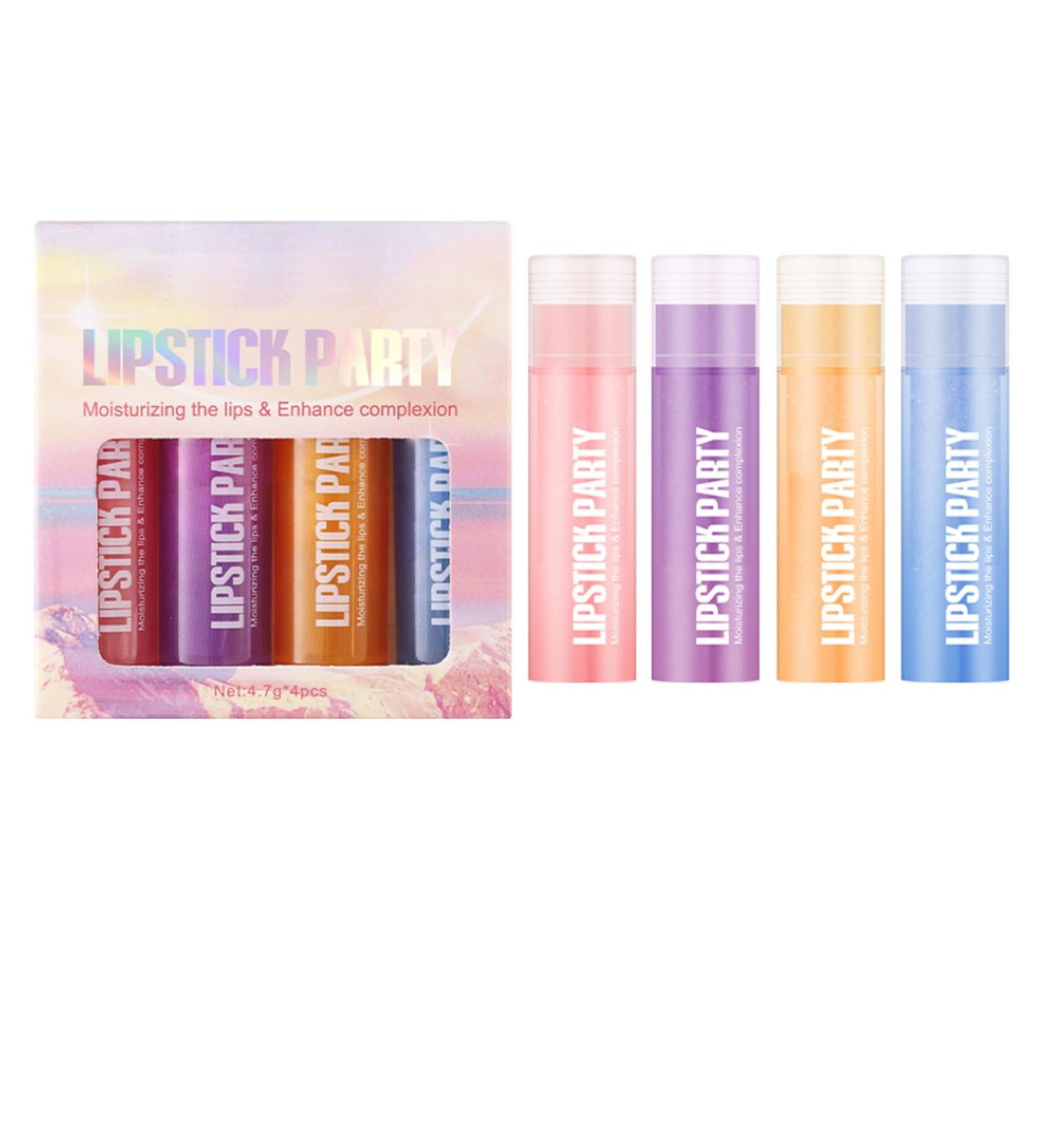 Linjinx 4-Piece Moisturizing Lip Gloss Set Shimmer Lip Balm for Daily Use Sparkling Finish for Holiday & Special Occasion Makeup Multicolor One Size One Size Multicolor - Buy Online on GoSupps.com