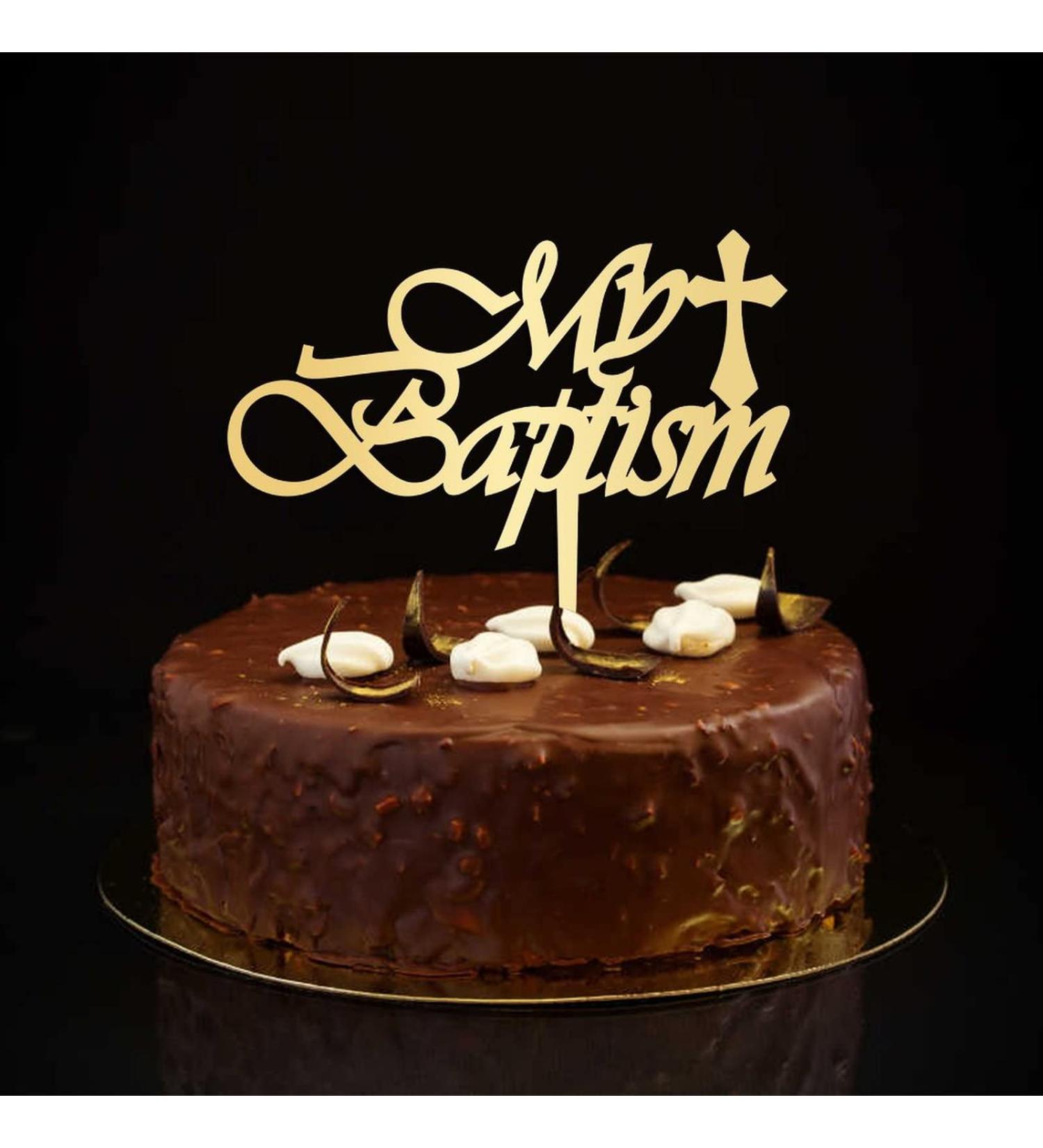 My Baptism Cake Topper Baby Baptism Cake Toppers Baby Baptism Gifts New Baby Pregnancy Announcement Party Supplies For New Mom Custom Gold Style-19 - Buy Online on GoSupps.com