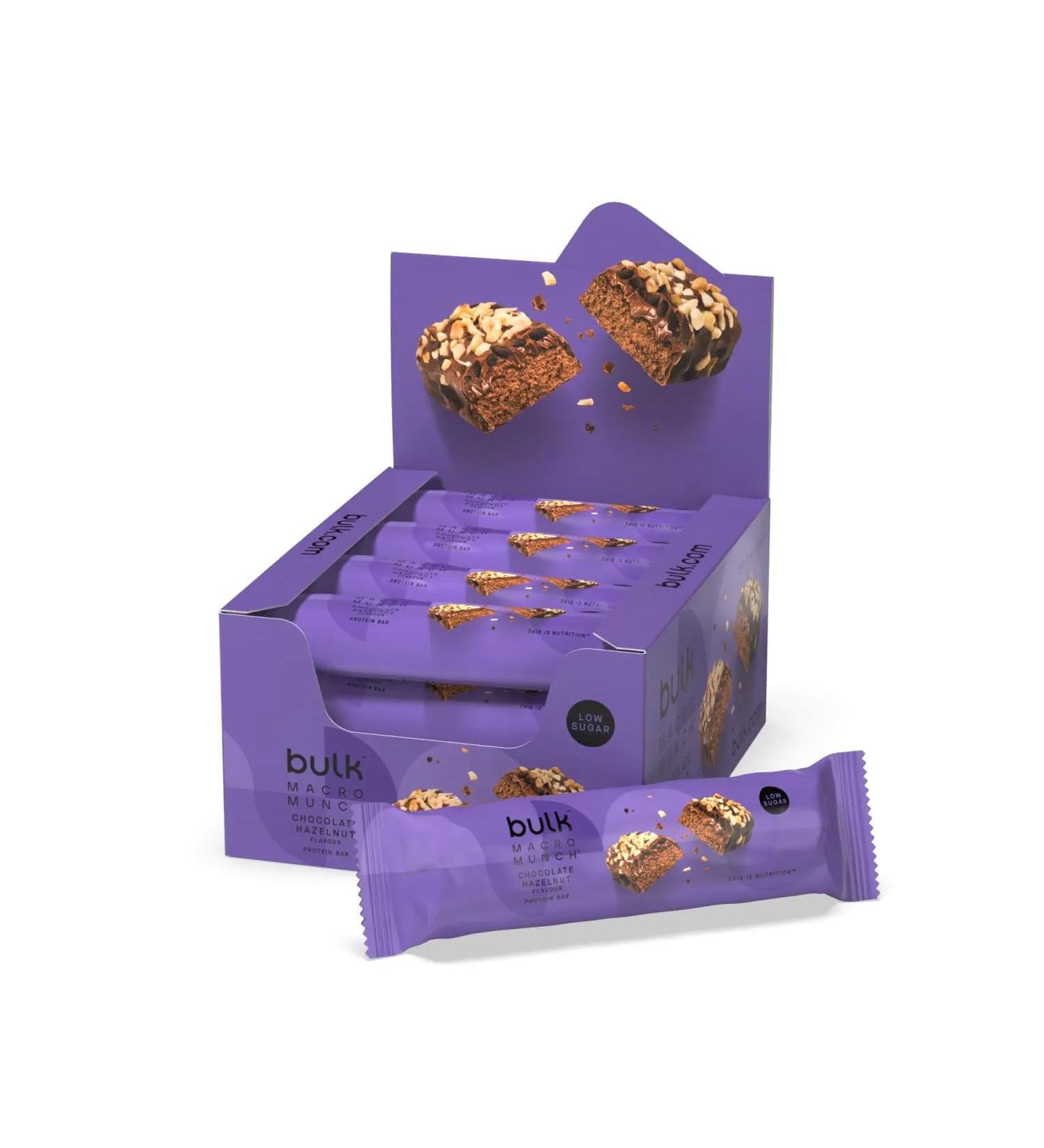 Bulk Macro Munch Protein Bar Chocolate Hazelnut 62 g Pack of 12 12 Servings - Buy Online on GoSupps.com