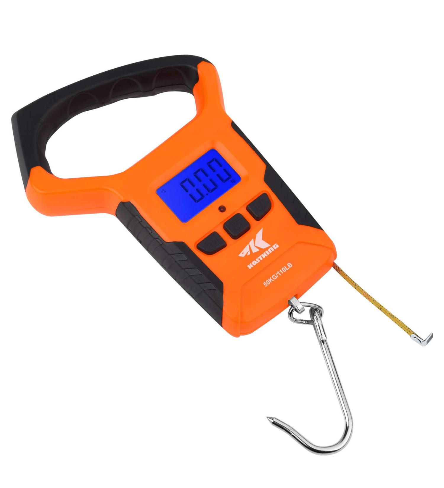 KastKing Fish Scale  Water Resistant Digital Scale with Ruler  110lb Capacity  Dual Mode  Pounds/Ounces & Kilograms  Light  Strong ABS Frame  Non-Slip Handle  Retractable 38 inch Tape Measure - Buy Online on GoSupps.com