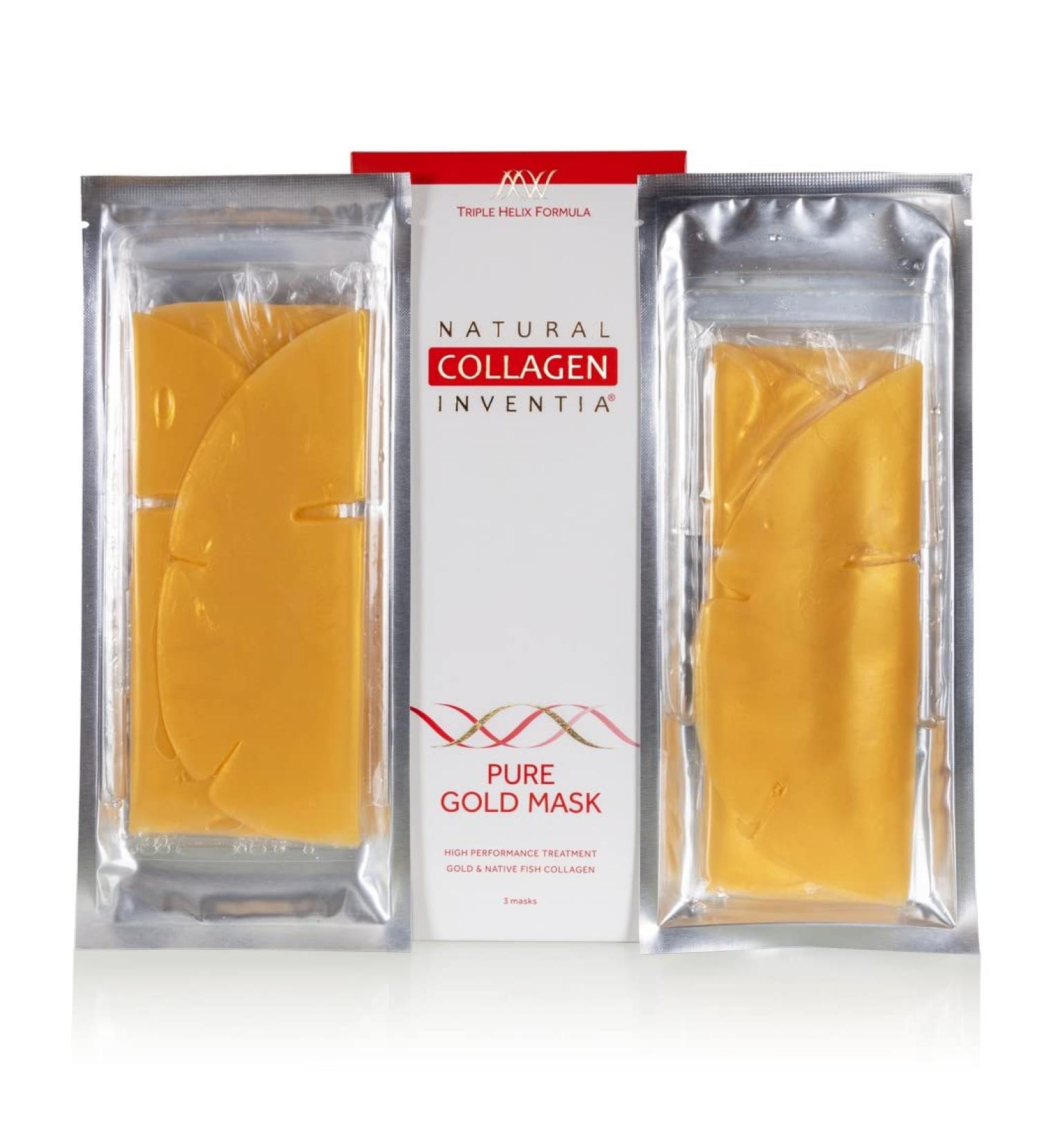 Natural Collages Inventia Collagen Face Mask with Colloidal Gold | Moisturizing Complexion Booster (3 Pieces) - International Shipping Available - Buy Online on GoSupps.com