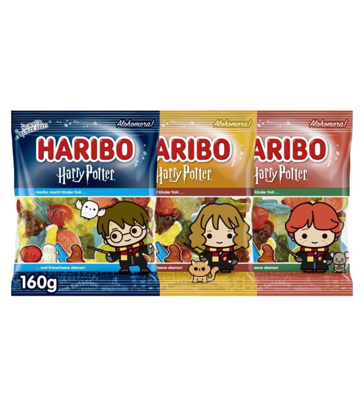  HARIBO Haribo Harry Potter Hermione & Ron Special Edition 160g - Fruit Gum Mix with Golden Shot Sorting Hat Hedwig Owl and More - Limited Edition - Buy Online on GoSupps.com