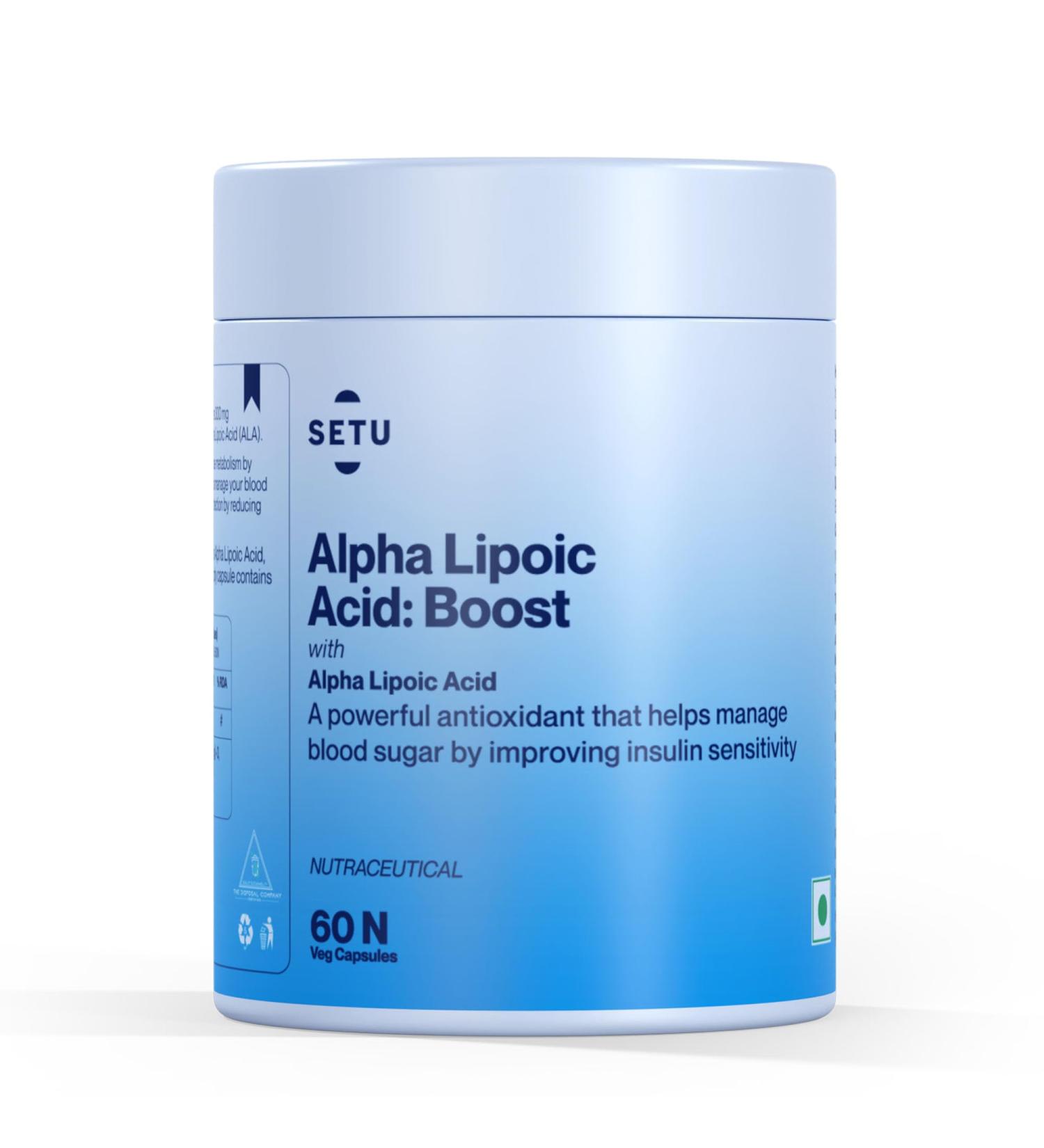 SETU Alpha Lipoic Acid 300 mg with Biotin - 60 Capsules | Premium Antioxidant Supplement for Optimal Health | International Shipping - Buy Online on GoSupps.com