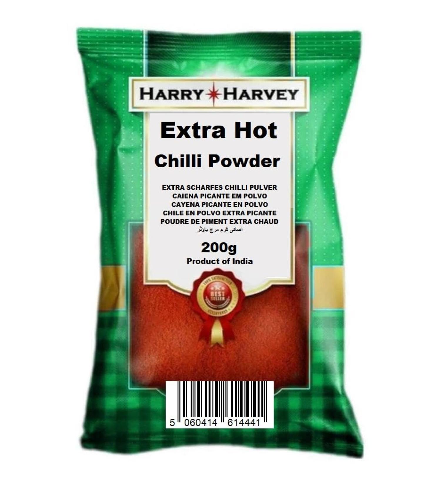 Harry Harvey 200g Extra Hot Chilli Powder - Lal Mirch Mirchi Vindaloo Curry Masala - Buy Online on GoSupps.com
