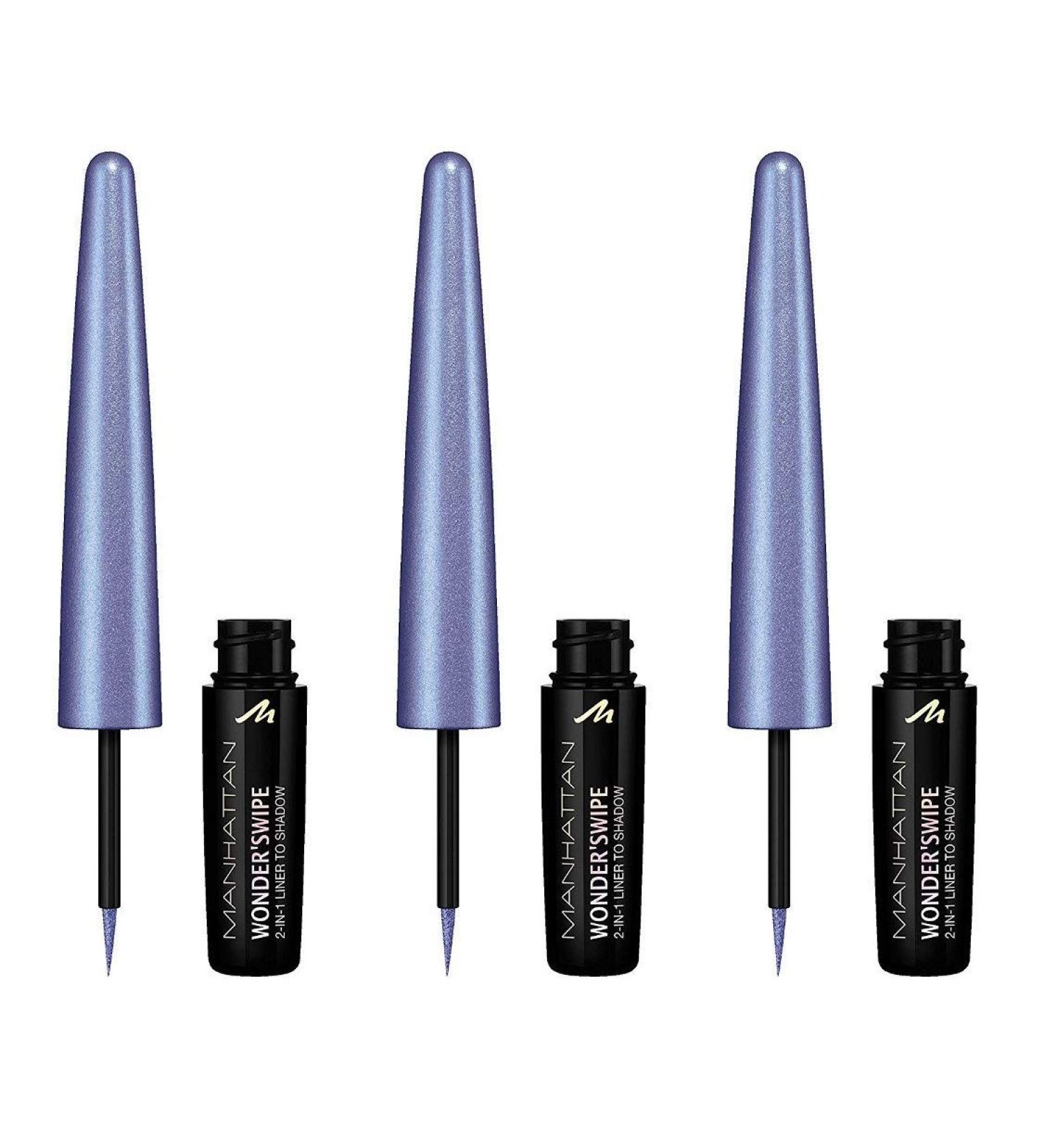 Manhattan Wonder'swipe 2-in-1 Shimmering Eyeliner & Eye Shadow Color 400 Crave Me (Purple) - Pack of 3 (3 x 1.7 ml) | International Shipping Available - Buy Online on GoSupps.com