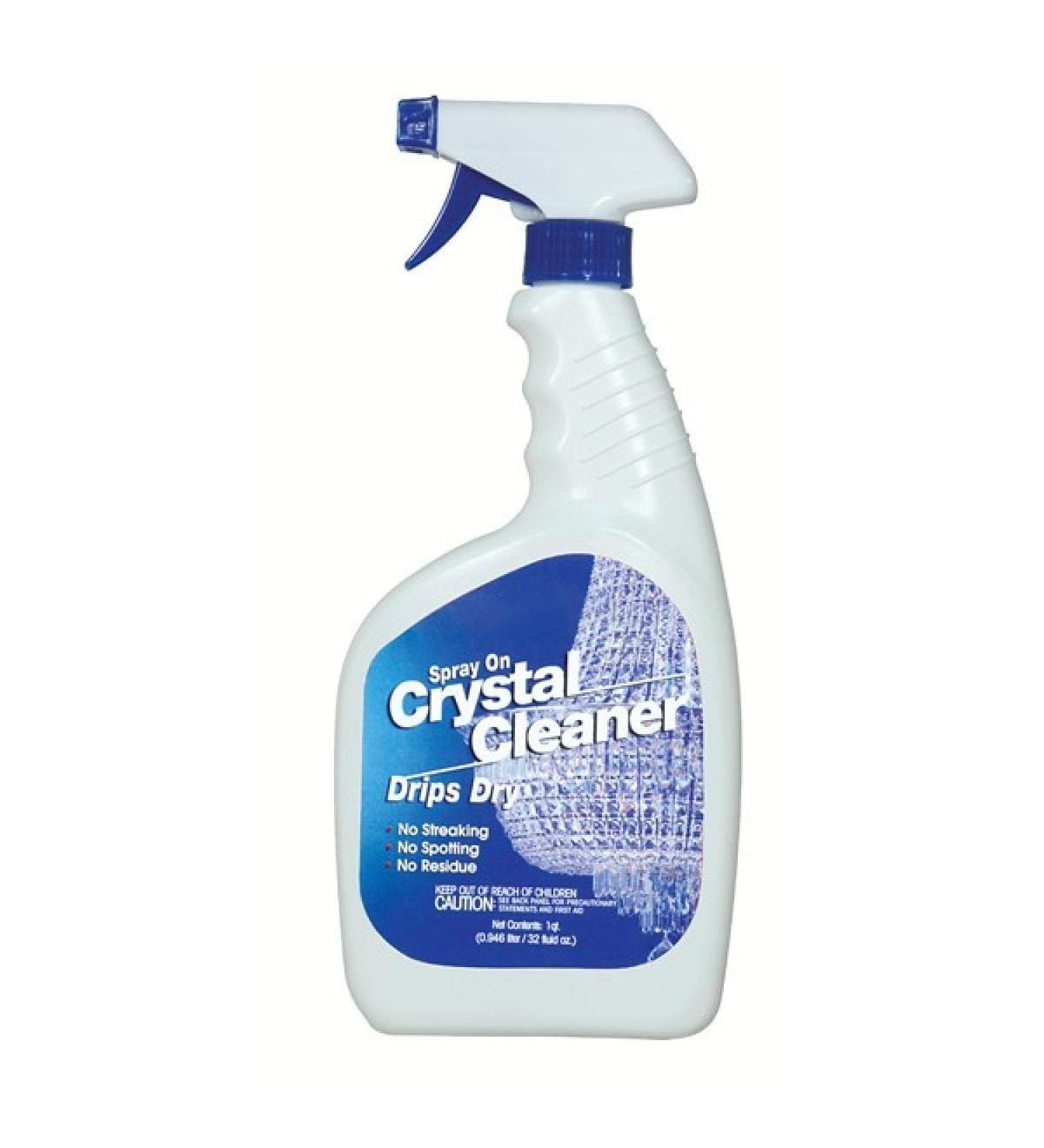 Spray-On Chandelier Crystal Cleaner 32oz - Streak-Free Residue-Free Safe for All Finishes - Perfect for Plastic & Porcelain - Buy Online on GoSupps.com
