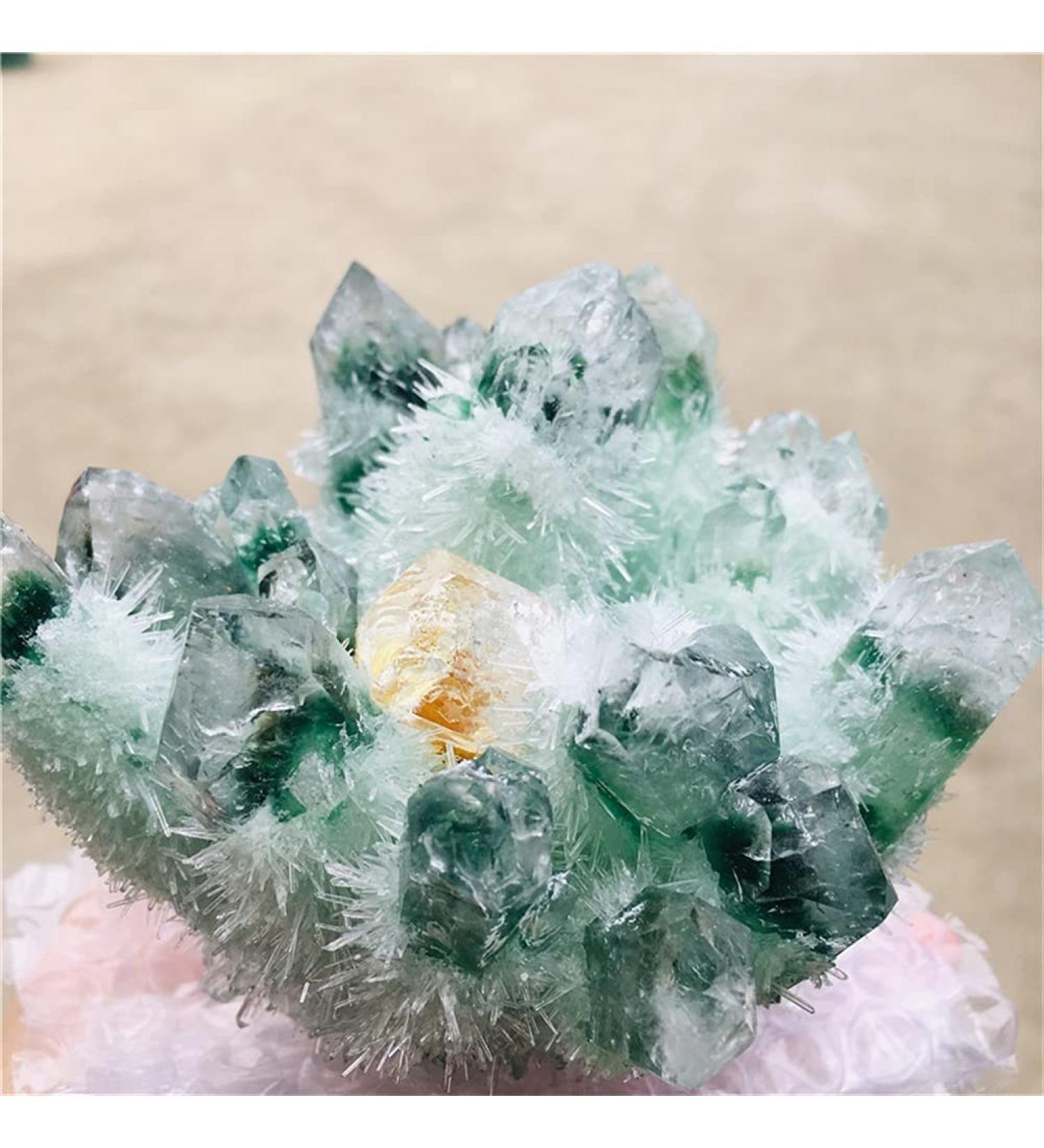 Natural Crystal Rough Natural Green Ghost Phantom Quartz Crystal Cluster Rock Stones and Crystals ReikiSpecimen Home Deco for Decoration Stone Generator (Size : 700-800g) - Buy Online on GoSupps.com