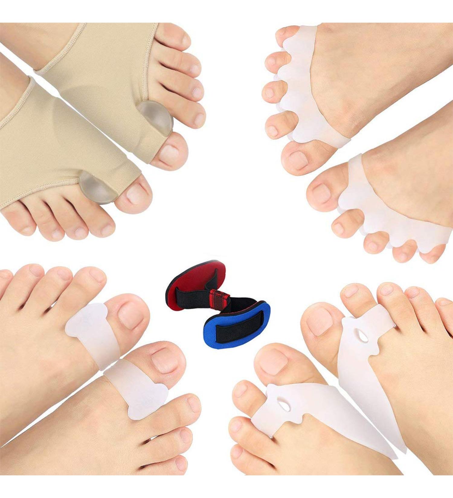 Toe Relief Protector Kit - Alleviate Pain from Hammer Toe & Hallux Valgus | Toe Separators & Footrests for Healing - Buy Online on GoSupps.com