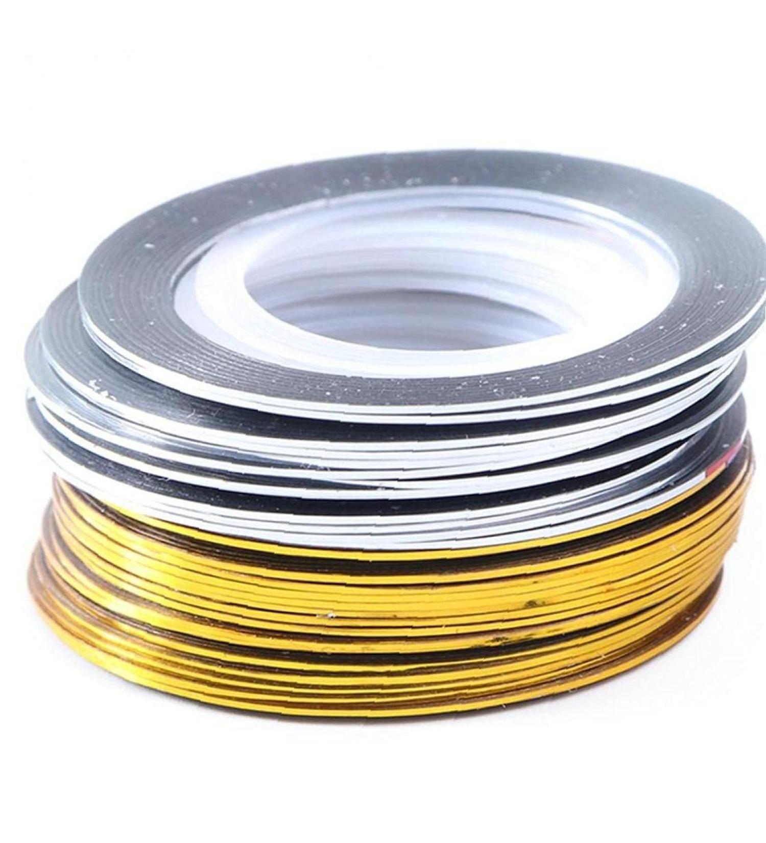 Ruluti 20 Rolls Nail Strip Tape | Gold & Silver Striping Decals for DIY Nail Art | International Shipping - Buy Online on GoSupps.com