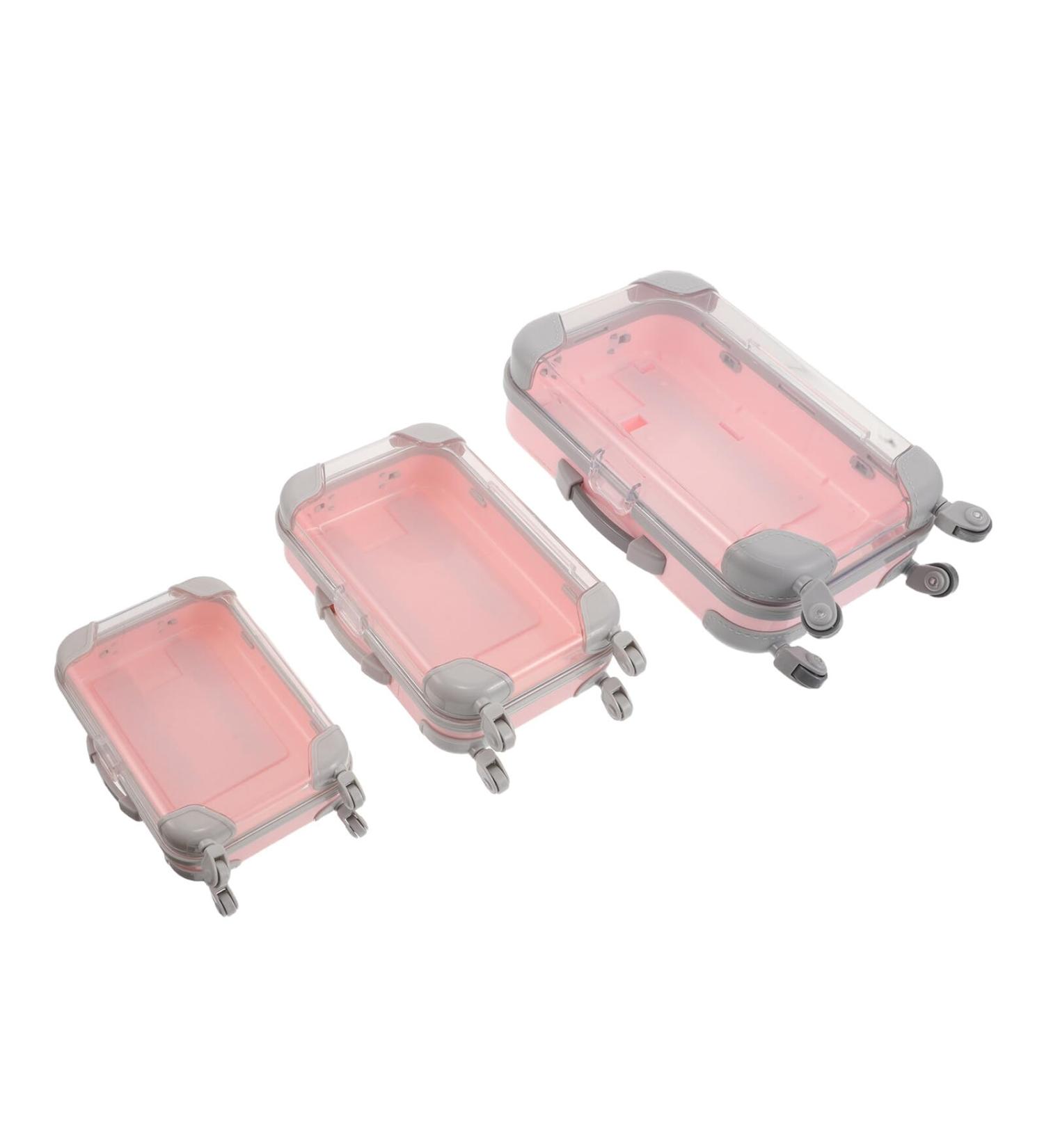 3 Pi ces Lot de 3 Bo tes Faux Cils en ABS Robuste Mini Valises Rose Transparentes pour Organisateur de Cils Portable Rangement Maquillage Compact pour Voyage et Usage Quotidien - Buy Online on GoSupps.com