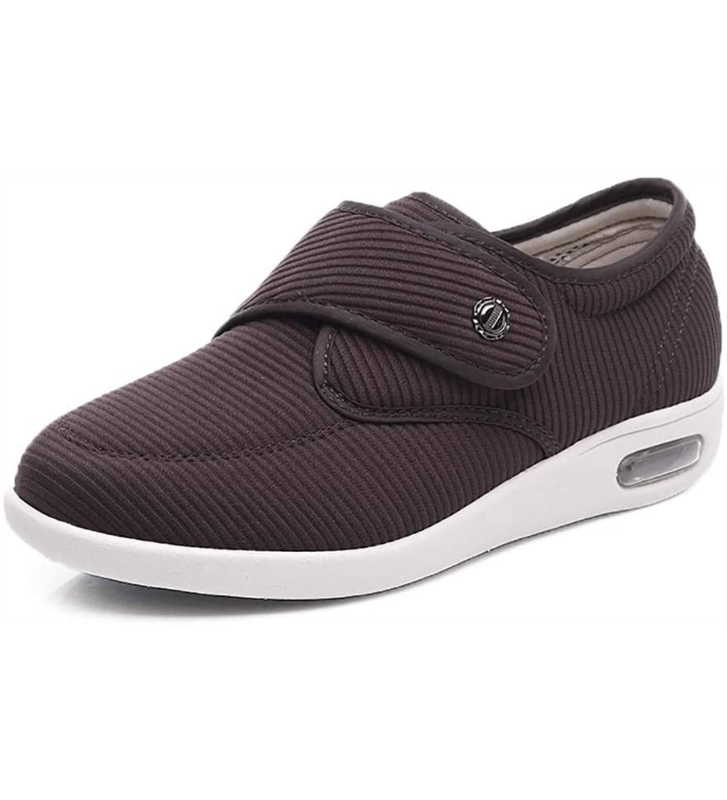 XMSM Unisex Diabetic Air Cushion Walking Shoes | Adjustable & Lightweight | Breathable Mesh for Swollen Feet | Plantar Fasciitis Relief | Brown, Size 7 - Buy Online on GoSupps.com