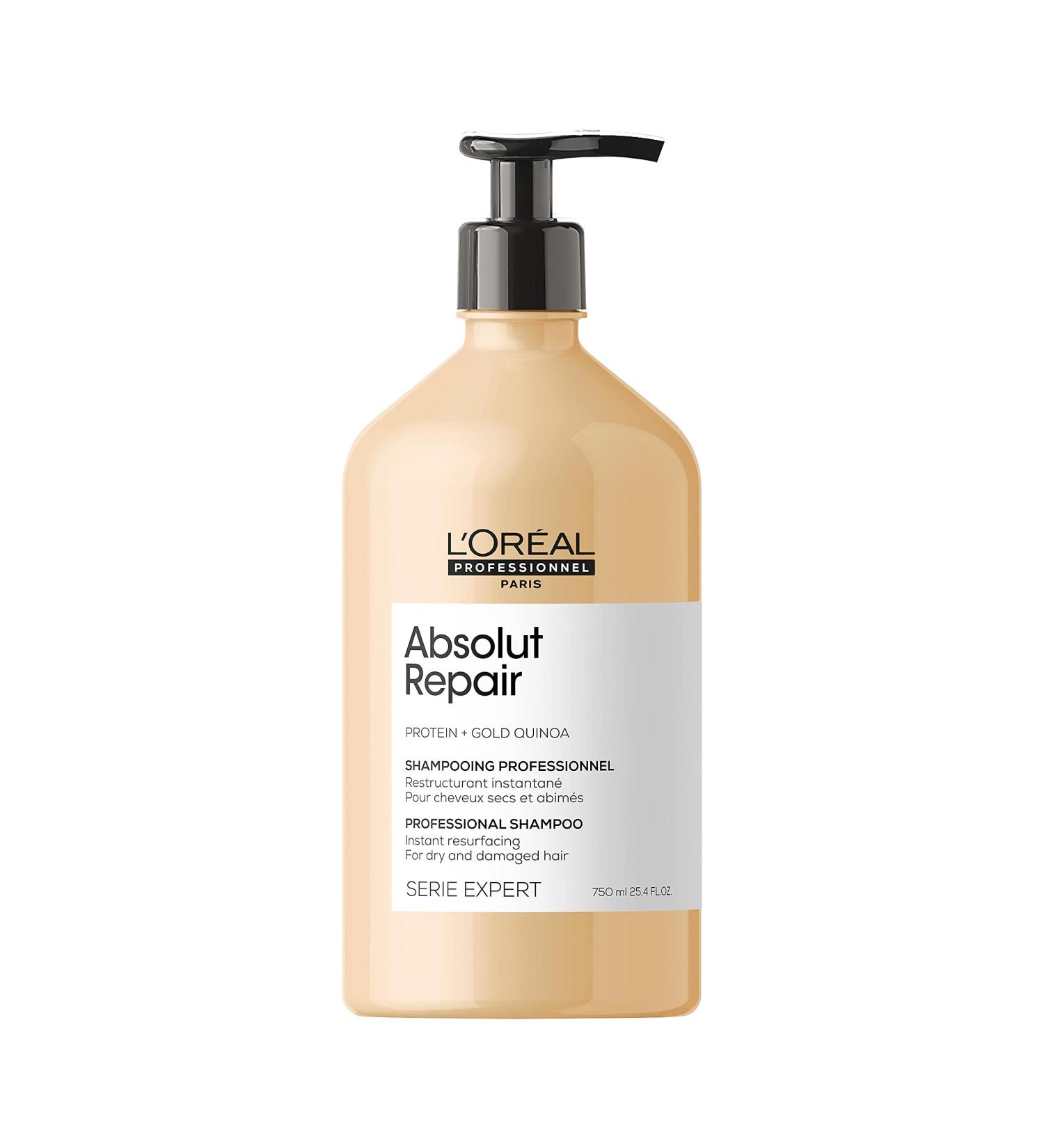L Or al Professionnel | Shampoo With Protein And Gold Quinoa for Dry And Damaged Hair Serie Expert Absolut Repair 750 ml (Pack of 1) - Buy Online on GoSupps.com