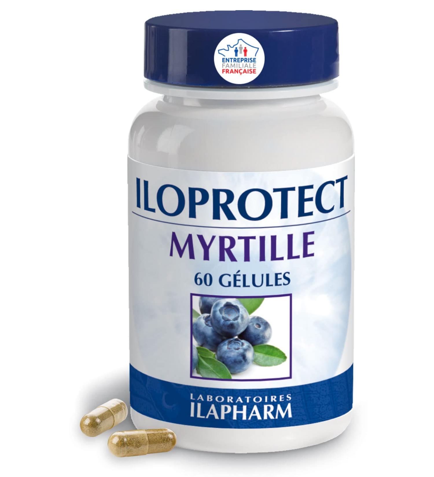 Ilapharm Laboratories - ILOPROTECT Blueberry - Retina and vascularization - Bottle of 60 capsules, 1 unit (Pack of 1)