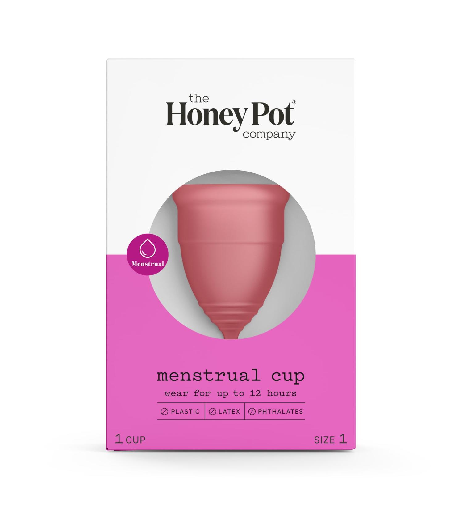 The Honey Pot Company Menstrual Cup - Hypoallergenic Medical Grade Silicone Reusable & Washable | Natural Feminine Hygiene Products Size 1 - Buy Online on GoSupps.com