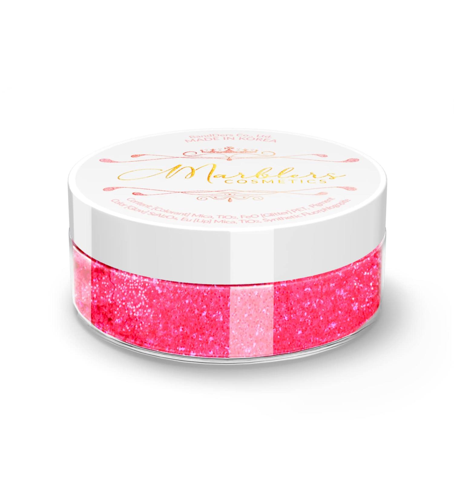 MARBLERS Pink Me Glittery Mica Powder 0.14oz | Non-Toxic Vegan Makeup for Eyes, Nails & Body - Buy Online on GoSupps.com