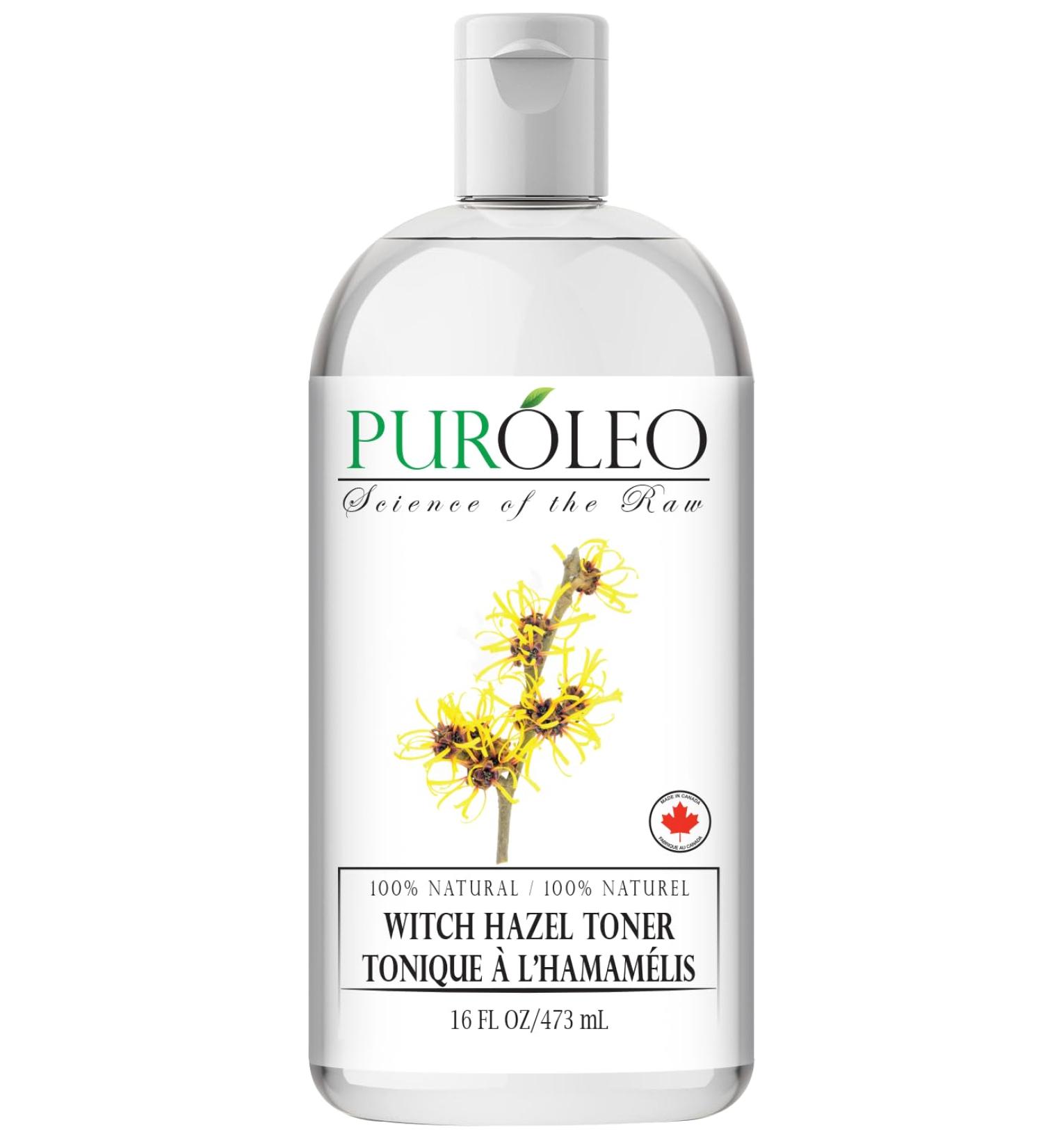 PUROLEO Witch Hazel Toner 16 Fl Oz/473 ML (Packed in Canada) Refresh and Revitalize Your Skin with | Premium Bottle | Luxury Skin Care Toner | Facial Toner for Postpartum & Skincare 473 ml (Pack of 1) - Buy Online on GoSupps.com