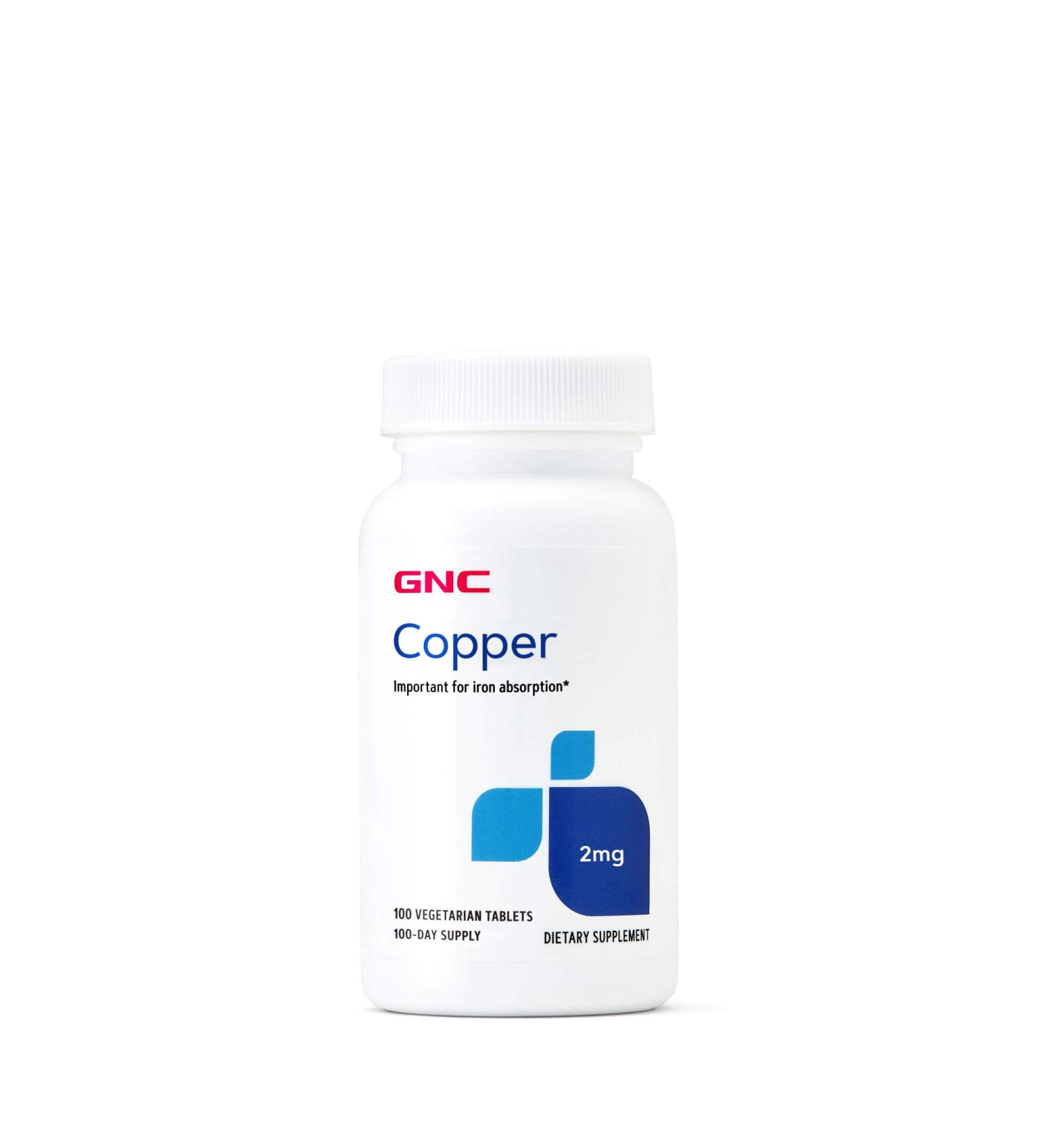 GNC Copper 2mg Important for Iron Absorption 100 Count - Buy Online on GoSupps.com