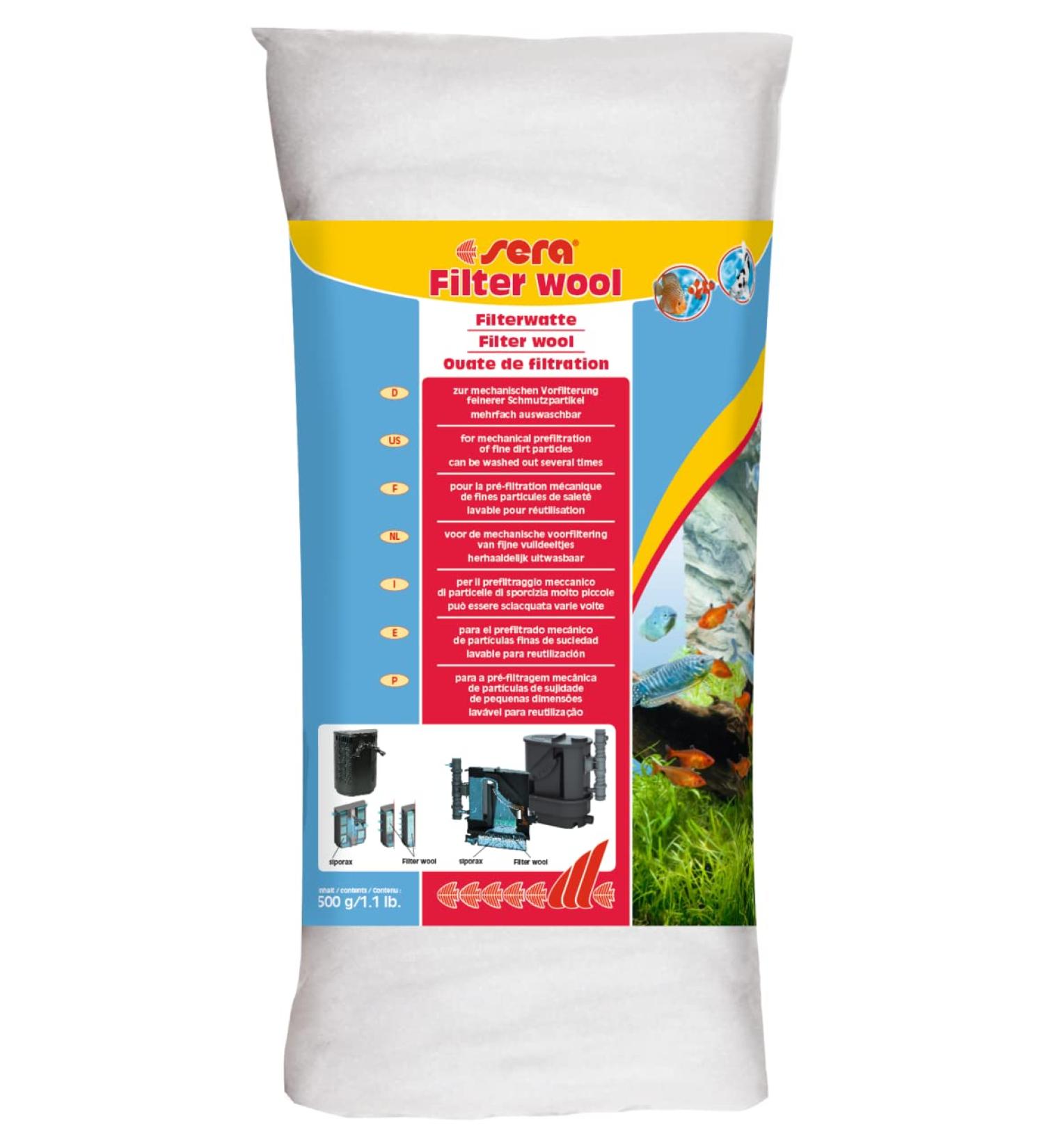 sera filter wool 500 g - For mechanical pre-filtering of finer dirt particles