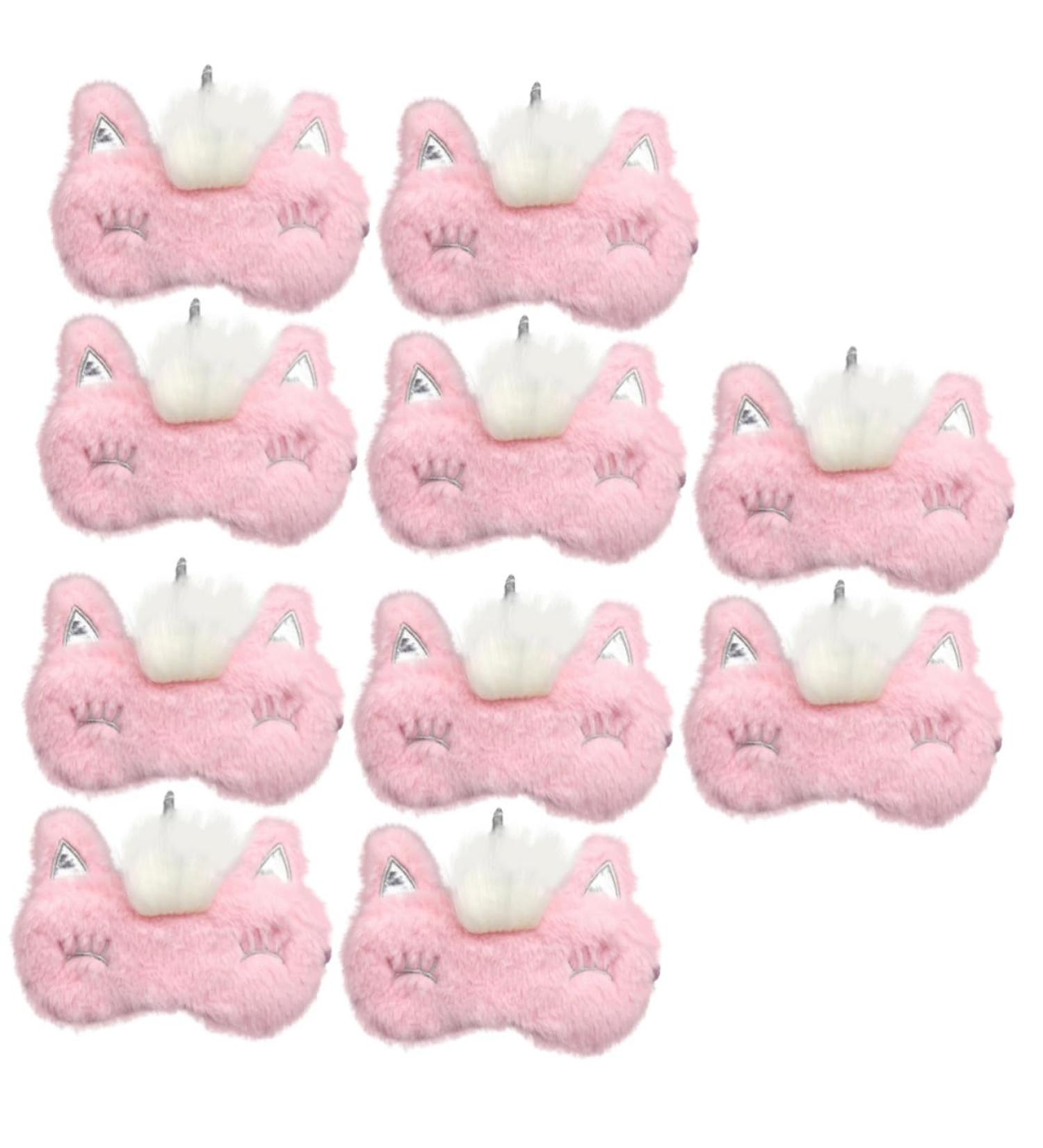 FOMIYES 10 Pcs Plush Eye Patches for Kids - Soft Car Eye Masks & Blindfolds - Cozy Sleep Patches in Fox Pink Hairy Design - Buy Online on GoSupps.com